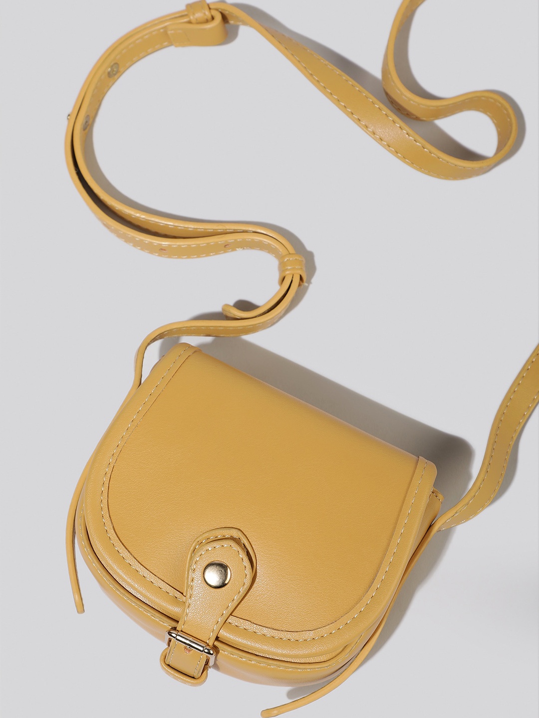 LULU & SKY Structured Sling Bag, Yellow