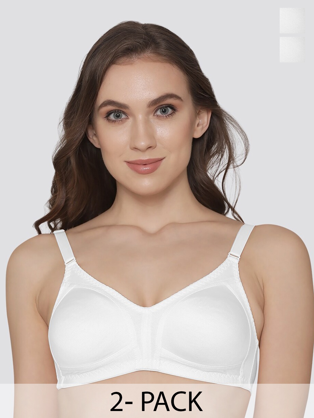 K LINGERIE Pack of 2 Kwid Wirefree Full Coverage Support Plus Size T-Shirt Bra, White
K LINGERIE Pack of 2 Kwid Wirefree Full Coverage Support Plus Size T-Shirt Bra, White