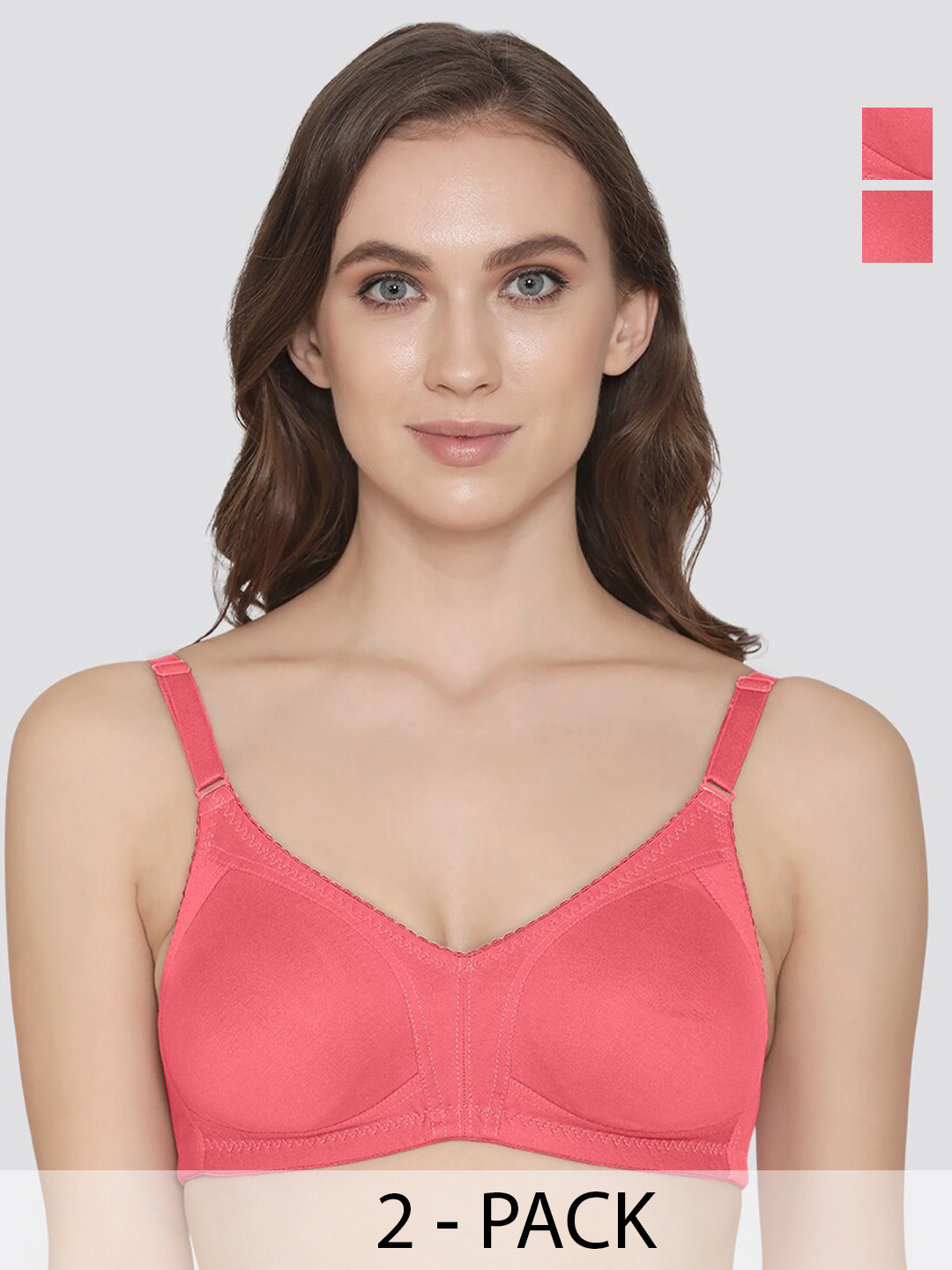 K LINGERIE Pack of 2 Kwid Wirefree Full Coverage Support Plus Size T-Shirt Bra, Coral
K LINGERIE Pack of 2 Kwid Wirefree Full Coverage Support Plus Size T-Shirt Bra, Coral