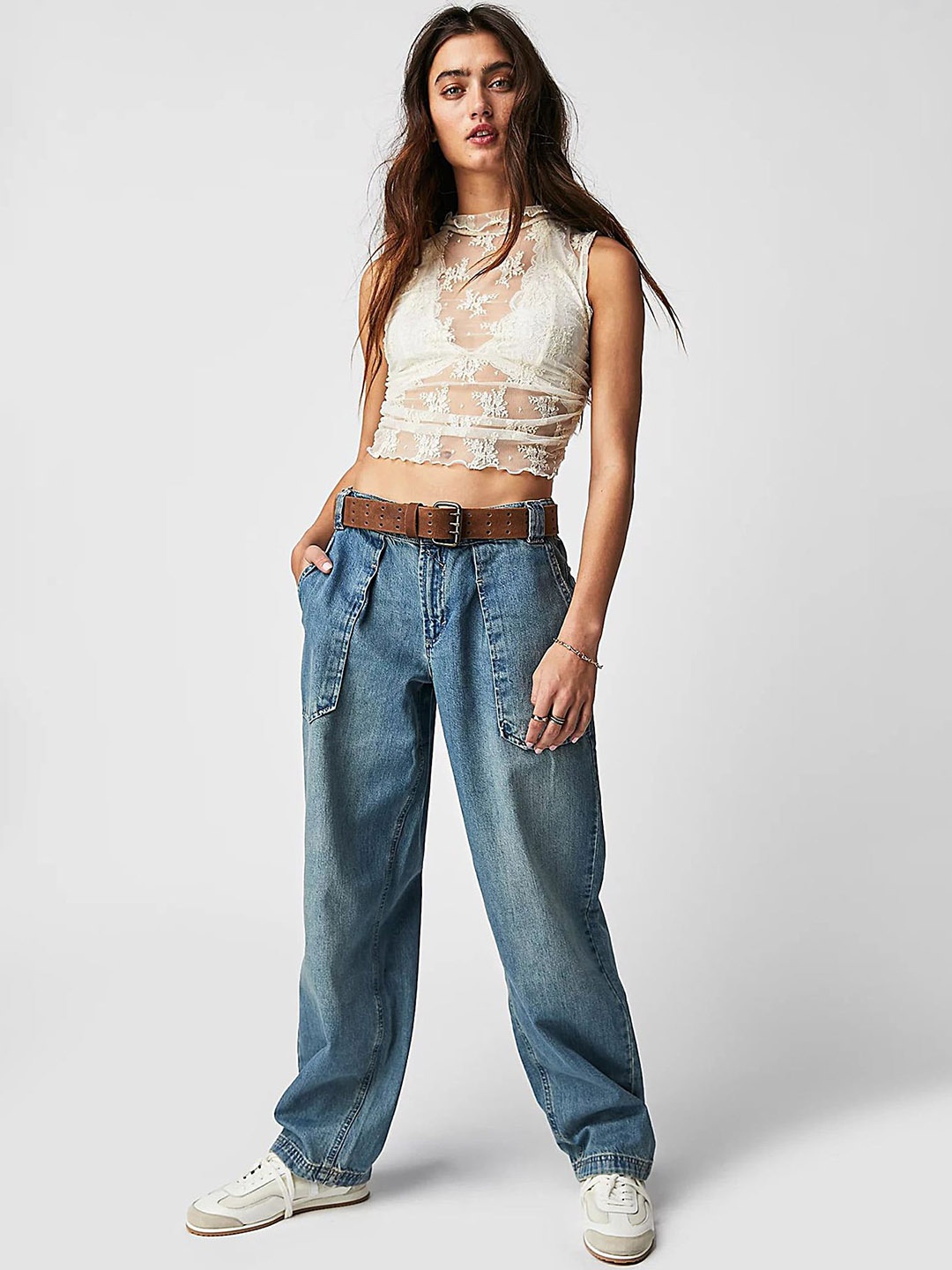 LULU & SKY Women Straight Fit Low-Rise Heavy Fade Clean Look Stretchable Jeans, Blue
LULU & SKY Women Straight Fit Low-Rise Heavy Fade Clean Look Stretchable Jeans, Blue