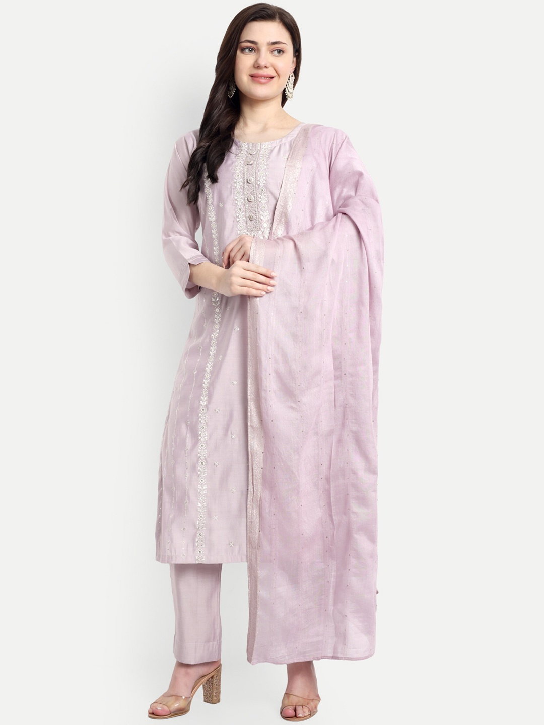 V B SONS Women Ethnic Motifs Embroidered Regular Mirror Work Kurta with Trousers & With Dupatta, Lavender
V B SONS Women Ethnic Motifs Embroidered Regular Mirror Work Kurta with Trousers & With Dupatta, Lavender