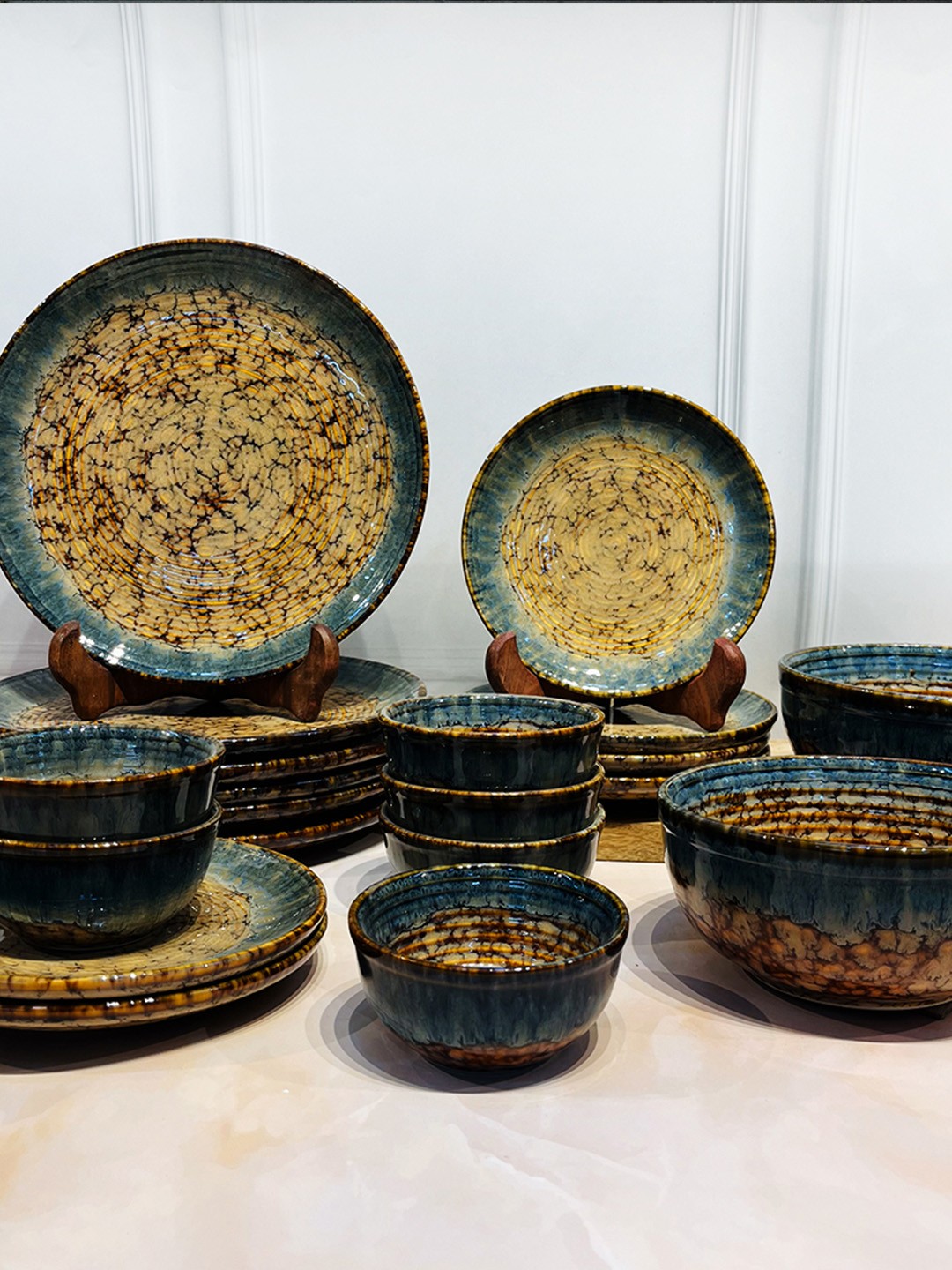 The Artisan Emporium Rustic Roots Brown & Blue 20 Pcs Abstract Printed Ceramic Dinner Set
The Artisan Emporium Rustic Roots Brown & Blue 20 Pcs Abstract Printed Ceramic Dinner Set