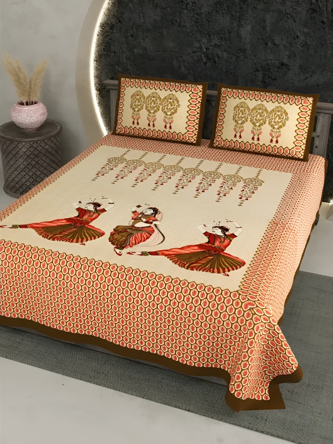 LIVING ROOTS Orange & Beige Ethnic Motifs Cotton 300 TC King Bedsheet with 2 Pillow Covers
LIVING ROOTS Orange & Beige Ethnic Motifs Cotton 300 TC King Bedsheet with 2 Pillow Covers