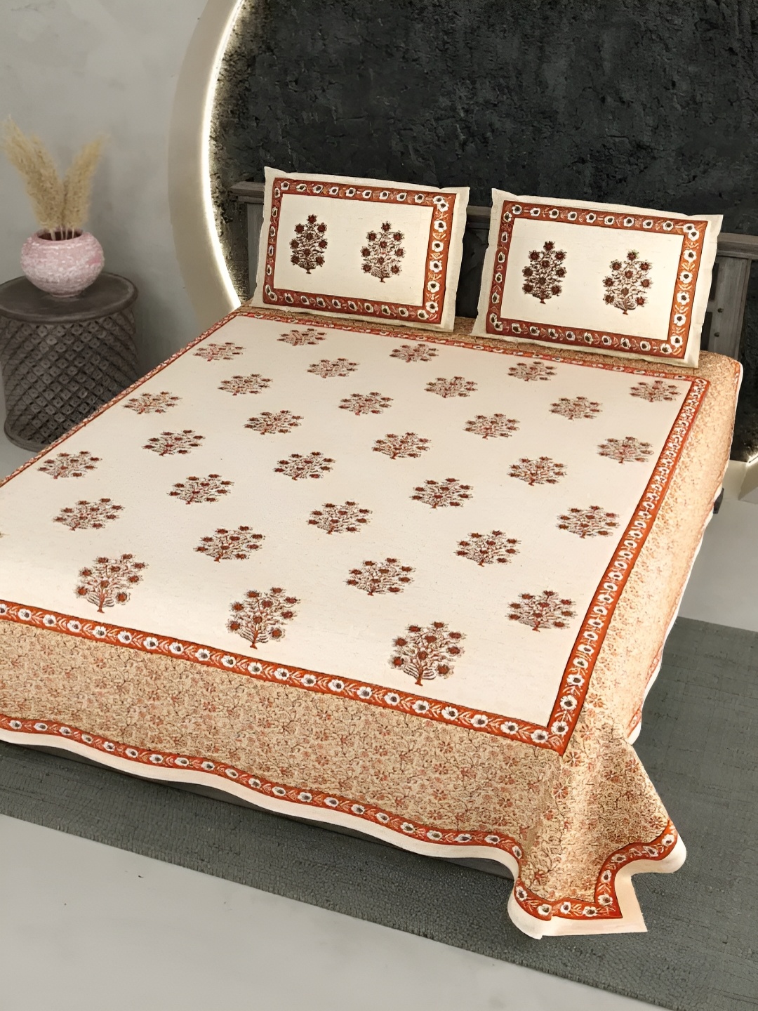 LIVING ROOTS Super King Size Jaipur Block Print Cotton Double Bedsheet & 2 Pillow Covers, Yellow
LIVING ROOTS Super King Size Jaipur Block Print Cotton Double Bedsheet & 2 Pillow Covers, Yellow