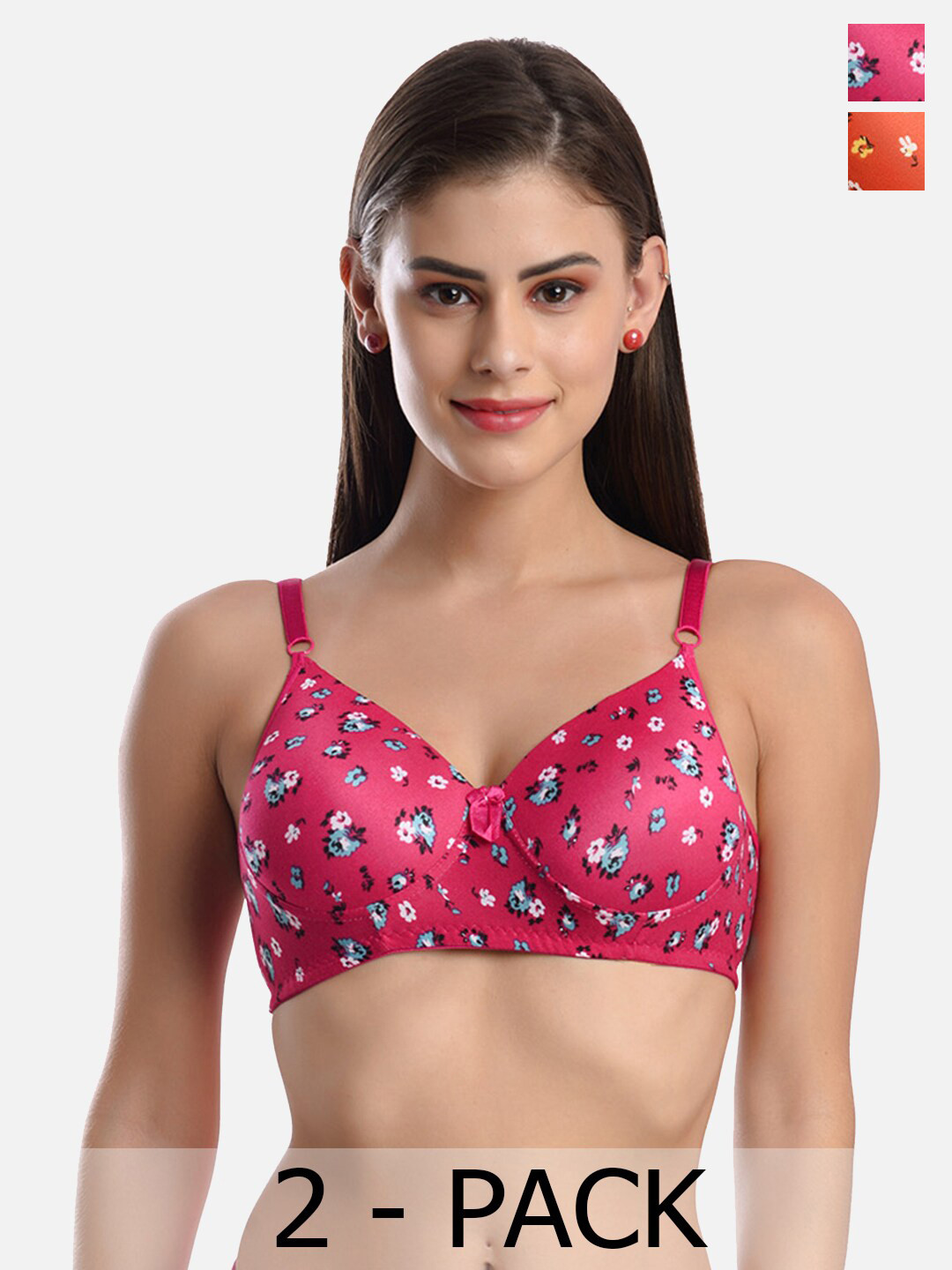 FIMS Pack of 2 Floral Printed Full Coverage Everyday Bras With All Day Comfort, Orange
FIMS Pack of 2 Floral Printed Full Coverage Everyday Bras With All Day Comfort, Orange