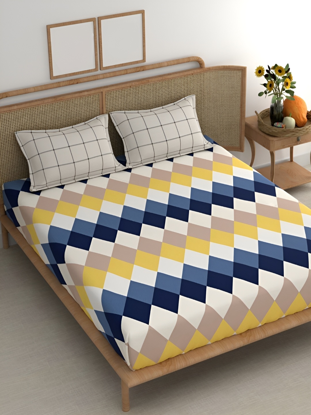 Srijee Decors Blue & White Geometric Printed 210 TC King Bedsheet With 2 Pillow Covers
Srijee Decors Blue & White Geometric Printed 210 TC King Bedsheet With 2 Pillow Covers