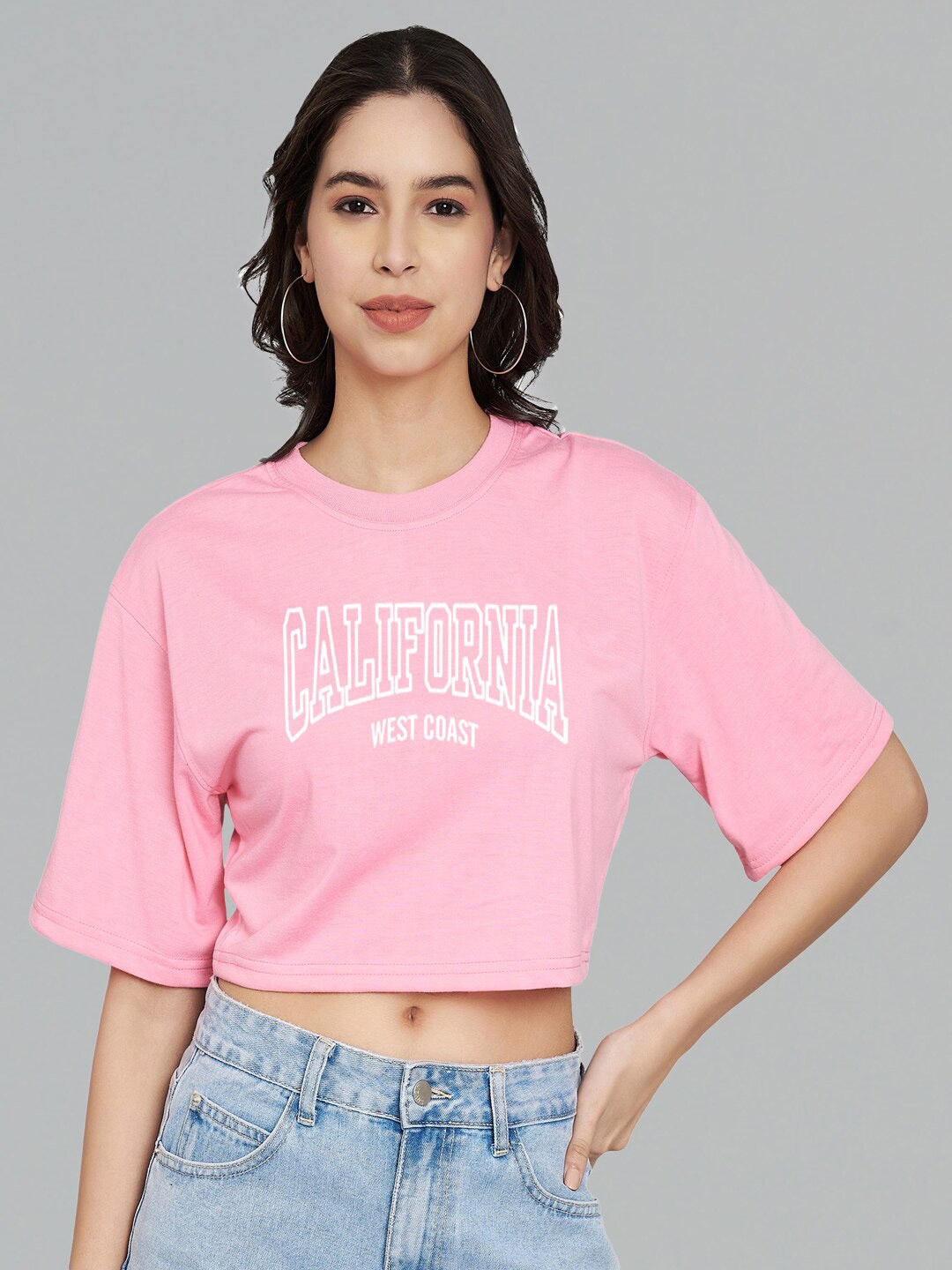 Trend Level Typography Printed Round Neck Drop-Shoulder Sleeves Cotton Crop T-shirt, Pink
Trend Level Typography Printed Round Neck Drop-Shoulder Sleeves Cotton Crop T-shirt, Pink