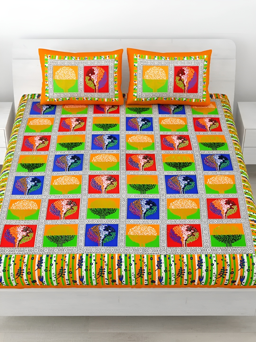LIVING ROOTS Double Queen Size Jaipur Block Print Cotton Double Bedsheet & 2 Pillow Covers, Yellow
LIVING ROOTS Double Queen Size Jaipur Block Print Cotton Double Bedsheet & 2 Pillow Covers, Yellow