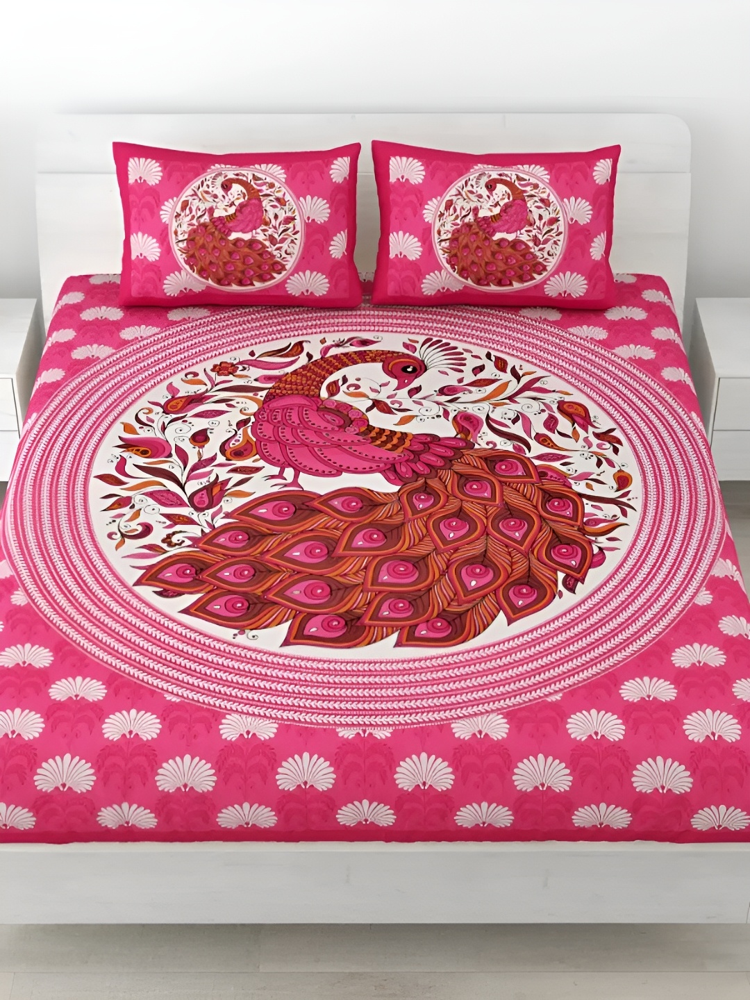 LIVING ROOTS Double Queen Size Jaipur Block Print Cotton Double Bedsheet & 2 Pillow Covers, Pink
LIVING ROOTS Double Queen Size Jaipur Block Print Cotton Double Bedsheet & 2 Pillow Covers, Pink