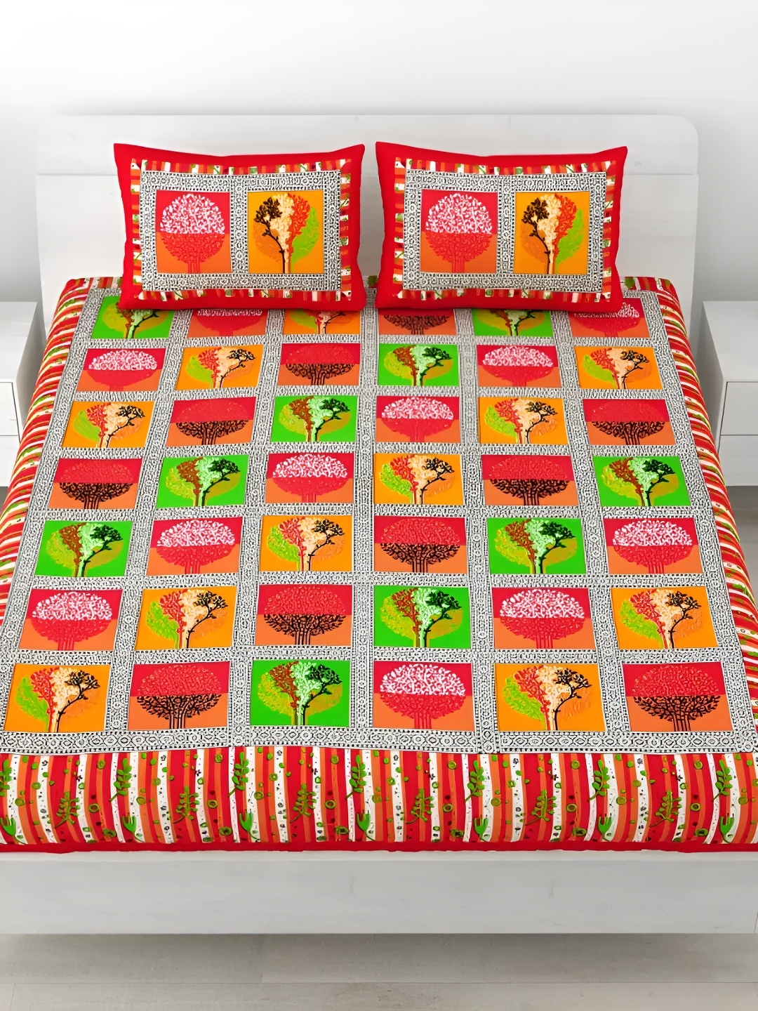 LIVING ROOTS Double Queen Size Jaipur Block Print Cotton Double Bedsheet & 2 Pillow Covers, Red
LIVING ROOTS Double Queen Size Jaipur Block Print Cotton Double Bedsheet & 2 Pillow Covers, Red