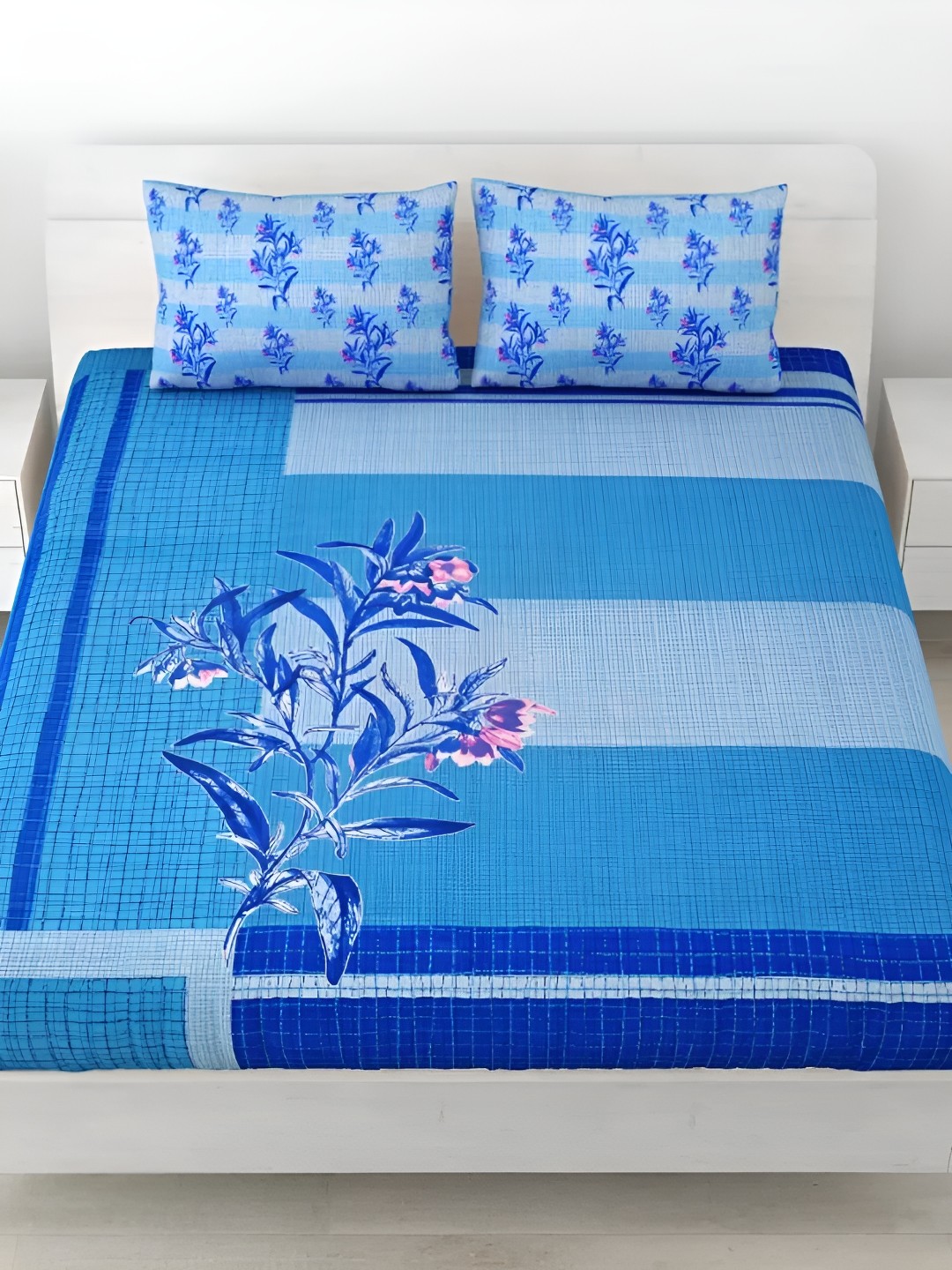 LIVING ROOTS Double Queen Size Jaipur Block Print Cotton Double Bedsheet & 2 Pillow Covers, Blue
LIVING ROOTS Double Queen Size Jaipur Block Print Cotton Double Bedsheet & 2 Pillow Covers, Blue