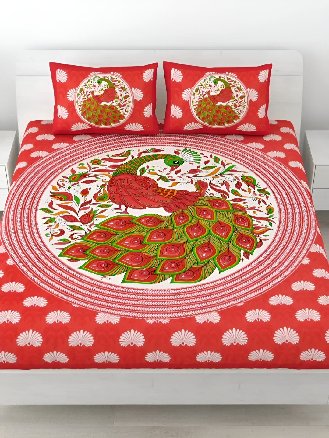 LIVING ROOTS Double Queen Size Jaipur Block Print Cotton Double Bedsheet & 2 Pillow Covers, Red
LIVING ROOTS Double Queen Size Jaipur Block Print Cotton Double Bedsheet & 2 Pillow Covers, Red