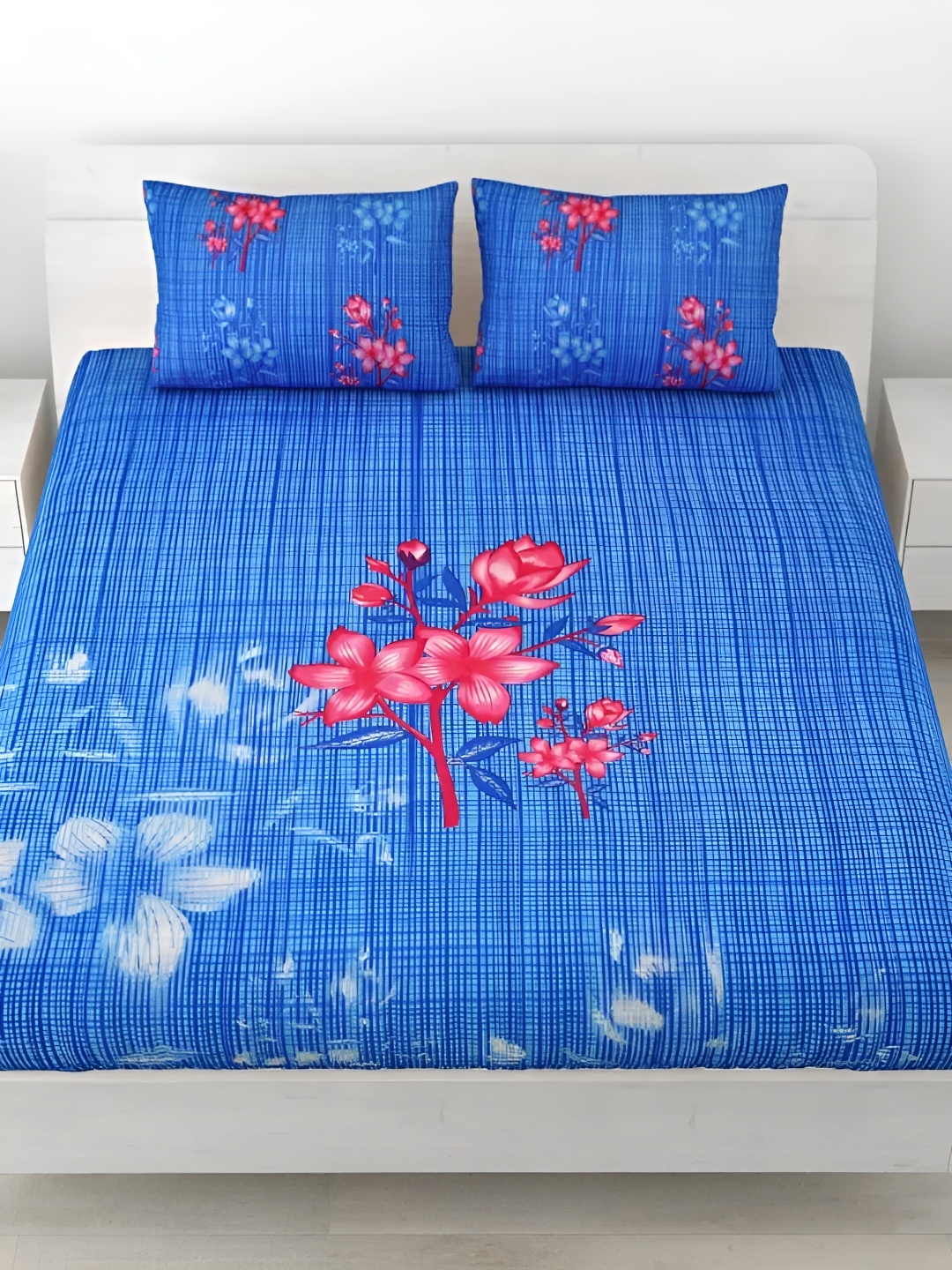 LIVING ROOTS Double Queen Size Jaipur Block Print Cotton Double Bedsheet & 2 Pillow Covers, Blue
LIVING ROOTS Double Queen Size Jaipur Block Print Cotton Double Bedsheet & 2 Pillow Covers, Blue