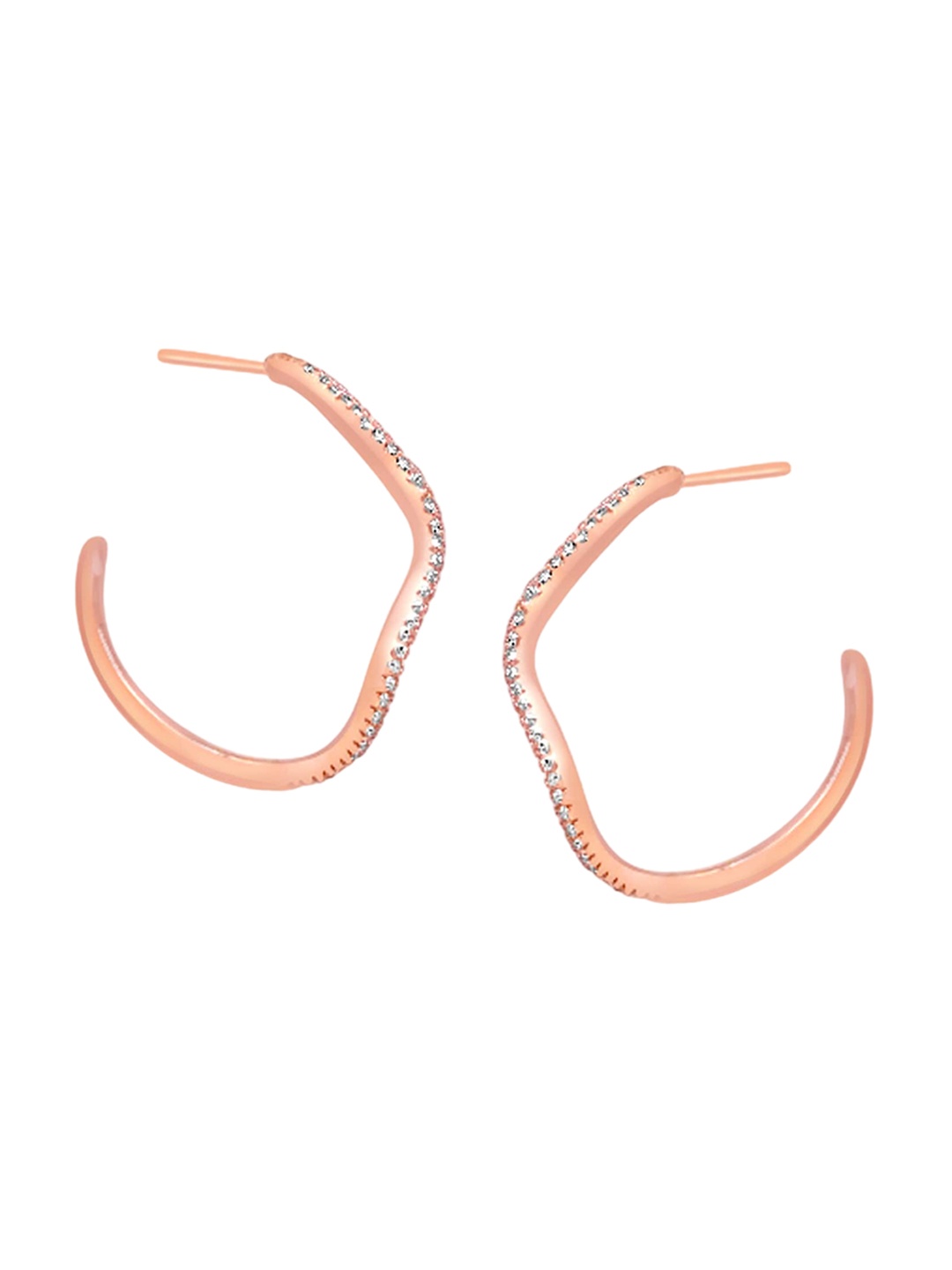 925 SILLER Rhodium-Plated Pure Silver Cubic Zirconia Contemporary Hoop Earrings
925 SILLER Rhodium-Plated Pure Silver Cubic Zirconia Contemporary Hoop Earrings