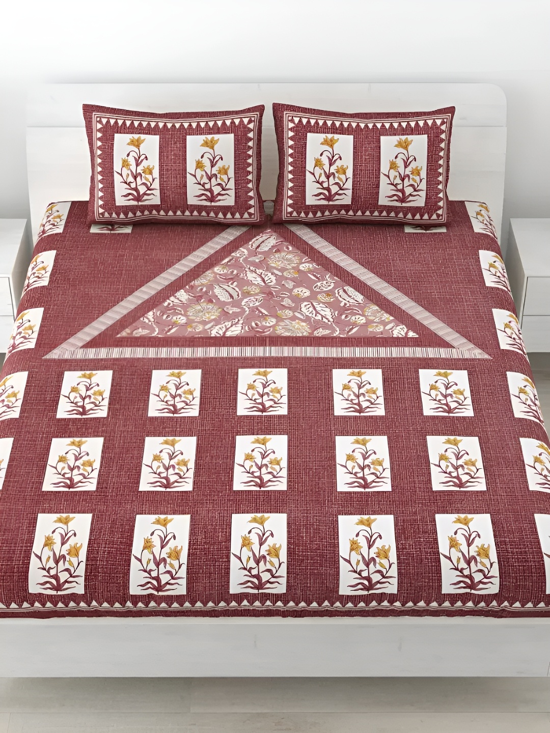 LIVING ROOTS Double Queen Size Jaipur Block Print Cotton Double Bedsheet & 2 Pillow Covers, Pink
LIVING ROOTS Double Queen Size Jaipur Block Print Cotton Double Bedsheet & 2 Pillow Covers, Pink
