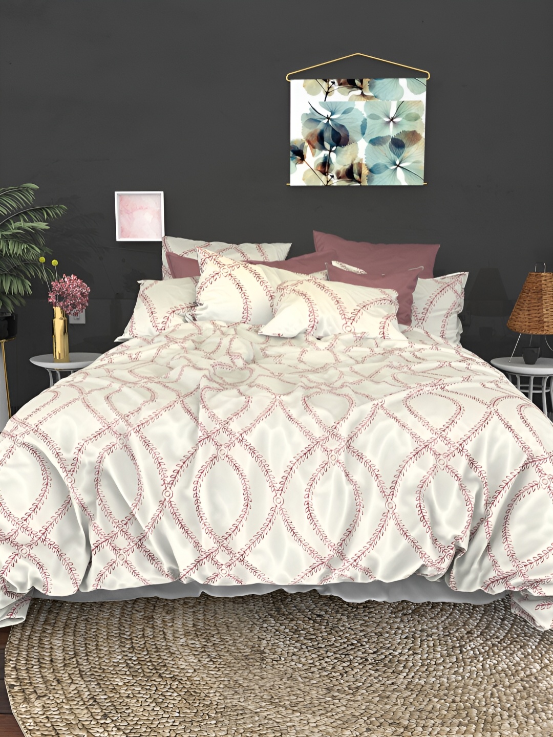 THE WHITE MOSS Maroon & White Floral Cotton 600 TC King Bedsheet with 2 Pillow Covers
THE WHITE MOSS Maroon & White Floral Cotton 600 TC King Bedsheet with 2 Pillow Covers