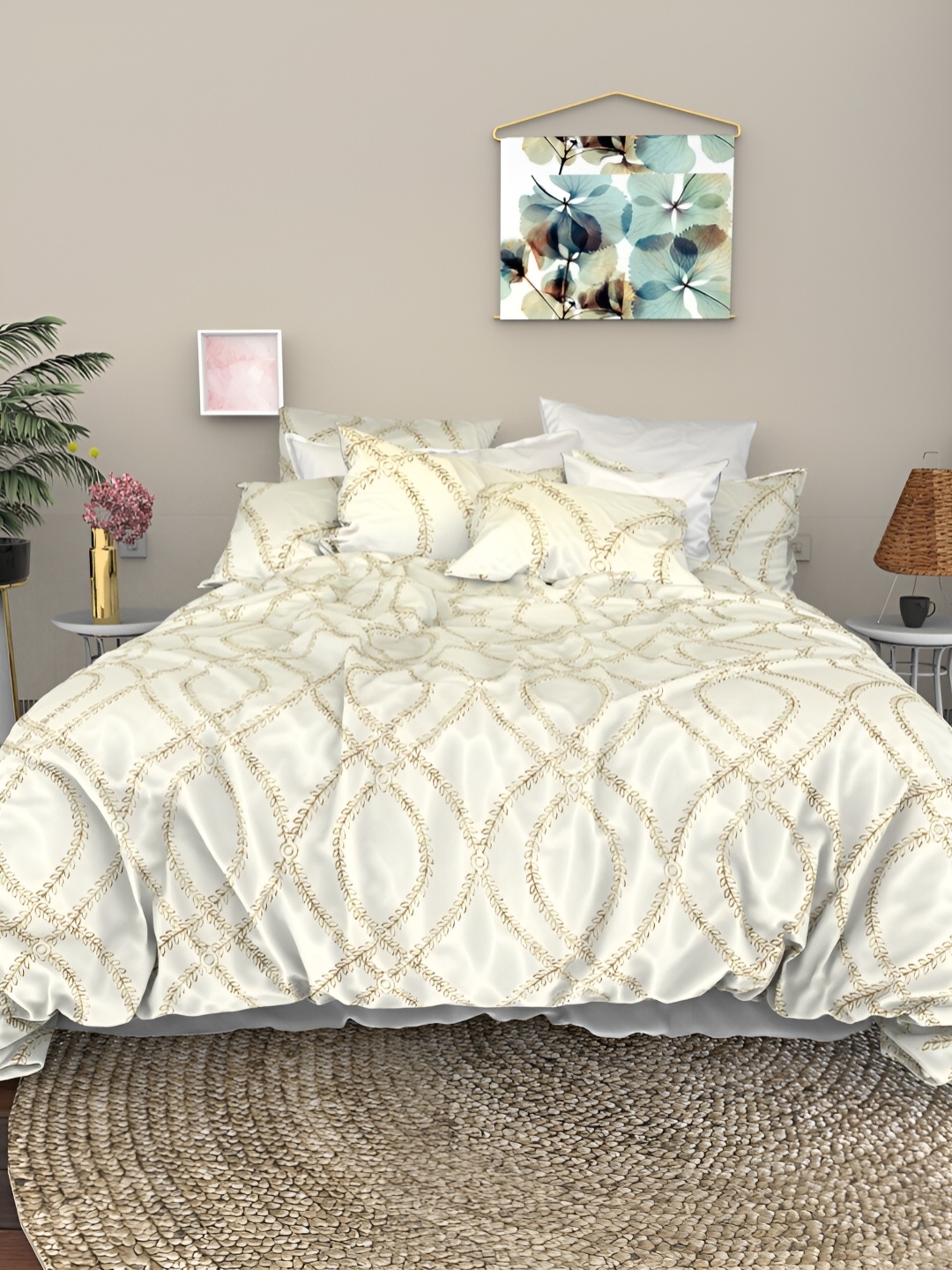 THE WHITE MOSS Brown & White Floral Cotton 600 TC King Bedsheet with 2 Pillow Covers
THE WHITE MOSS Brown & White Floral Cotton 600 TC King Bedsheet with 2 Pillow Covers