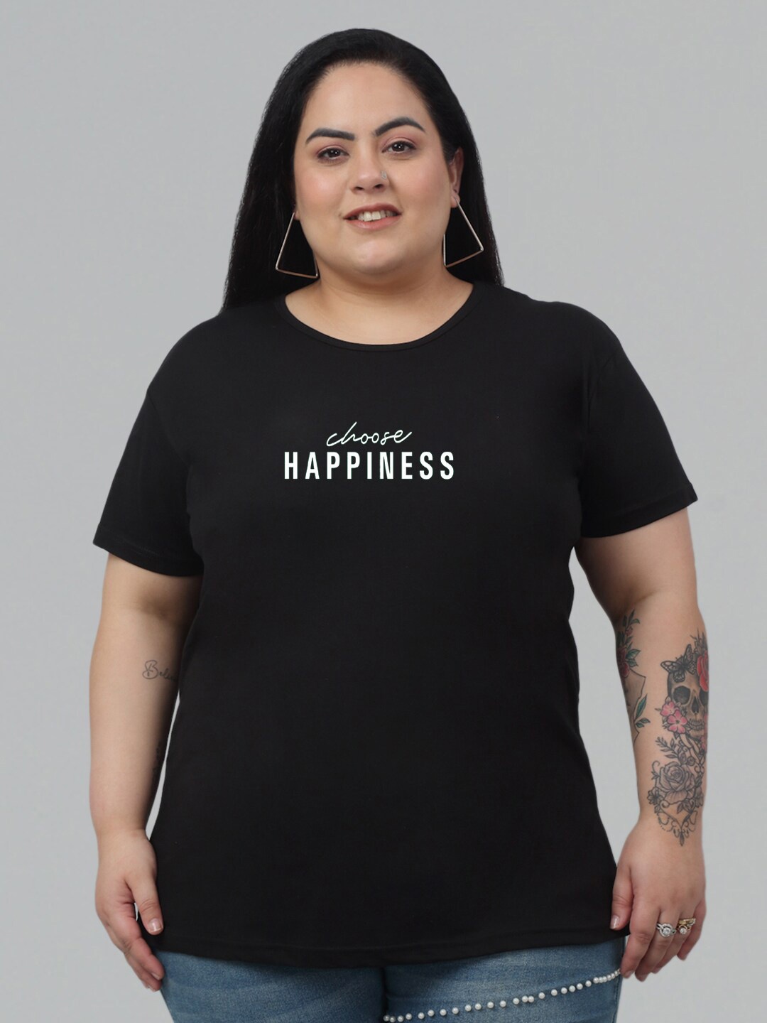 Trend Level Plus Size Typography Printed Round Neck Short Sleeves Cotton Casual T-shirt, Black
Trend Level Plus Size Typography Printed Round Neck Short Sleeves Cotton Casual T-shirt, Black
