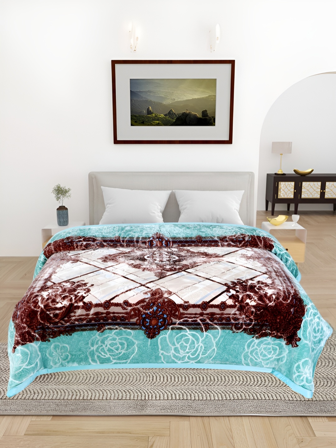 ELSTONE HOME Blue & Brown Ethnic Motifs Microfiber Heavy Winter 600 GSM Double Bed Blanket
ELSTONE HOME Blue & Brown Ethnic Motifs Microfiber Heavy Winter 600 GSM Double Bed Blanket