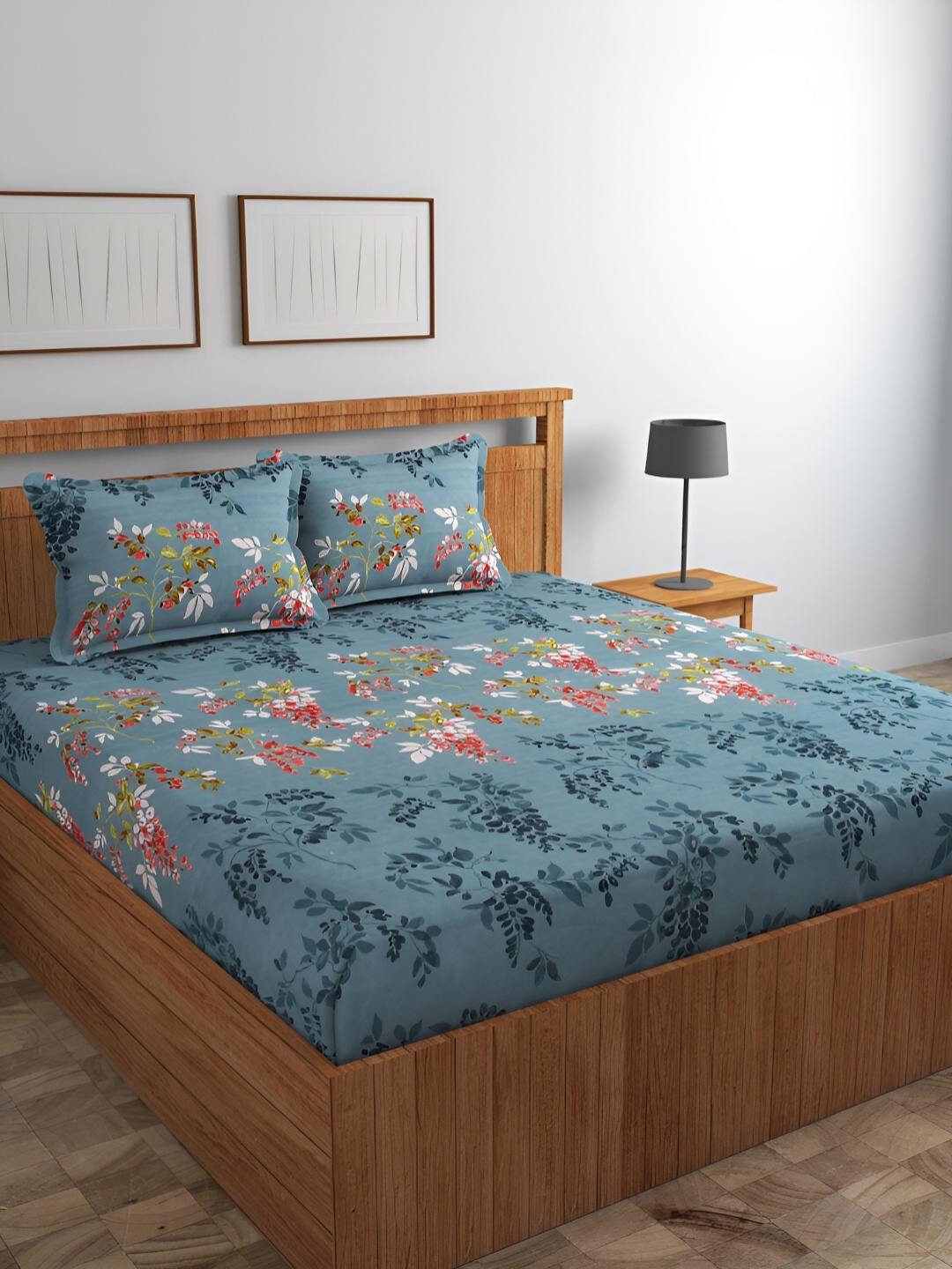 Srijee Decors Grey & Green Floral 210 TC Cotton King Fitted Bedsheet With 2 Pillow Covers
Srijee Decors Grey & Green Floral 210 TC Cotton King Fitted Bedsheet With 2 Pillow Covers