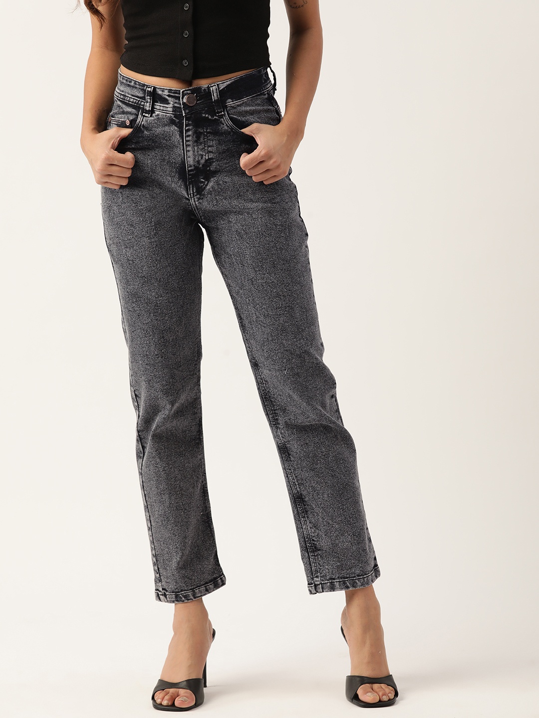 PARIS HAMILTON Boyfriend Fit High-Rise Heavy Fade Acid Wash Stretchable Jeans, Charcoal
PARIS HAMILTON Boyfriend Fit High-Rise Heavy Fade Acid Wash Stretchable Jeans, Charcoal