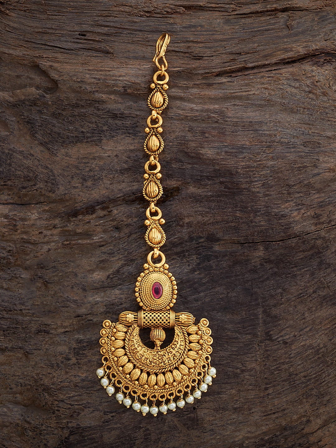 Kushal's Fashion Jewellery Gold-Plated Artificial Beads Studded Maang Tikka Head Jewellery, Red
Kushal's Fashion Jewellery Gold-Plated Artificial Beads Studded Maang Tikka Head Jewellery, Red