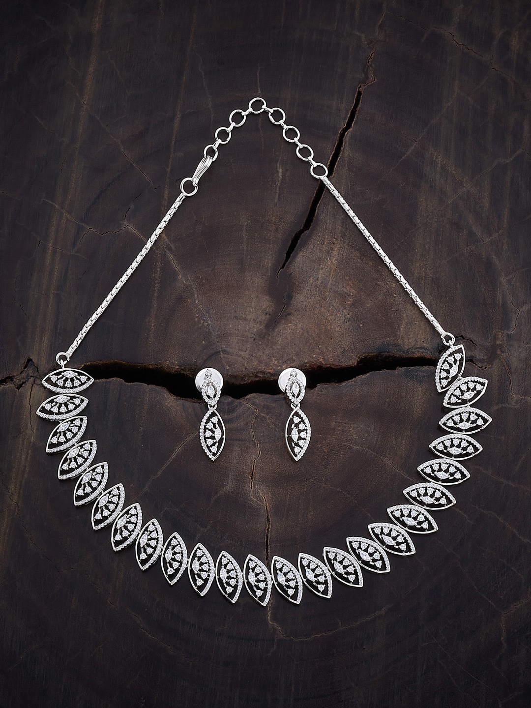 Kushal's Fashion Jewellery Rhodium-Plated Zircon-Studded Necklace & Earrings, Silver
Kushal's Fashion Jewellery Rhodium-Plated Zircon-Studded Necklace & Earrings, Silver