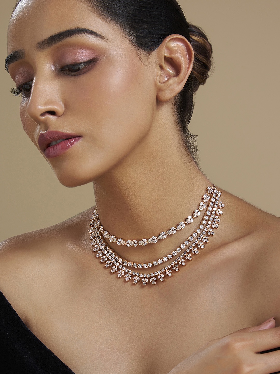 Kushal's Fashion Jewellery Copper Gold-Plated Cubic Zirconia Studded Necklace, White
Kushal's Fashion Jewellery Copper Gold-Plated Cubic Zirconia Studded Necklace, White