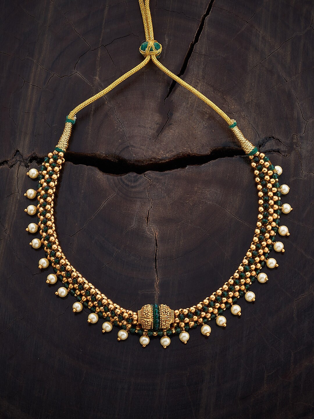 Kushal's Fashion Jewellery Copper Gold-Plated Artificial Beads Beaded Antique Necklace, Green
Kushal's Fashion Jewellery Copper Gold-Plated Artificial Beads Beaded Antique Necklace, Green