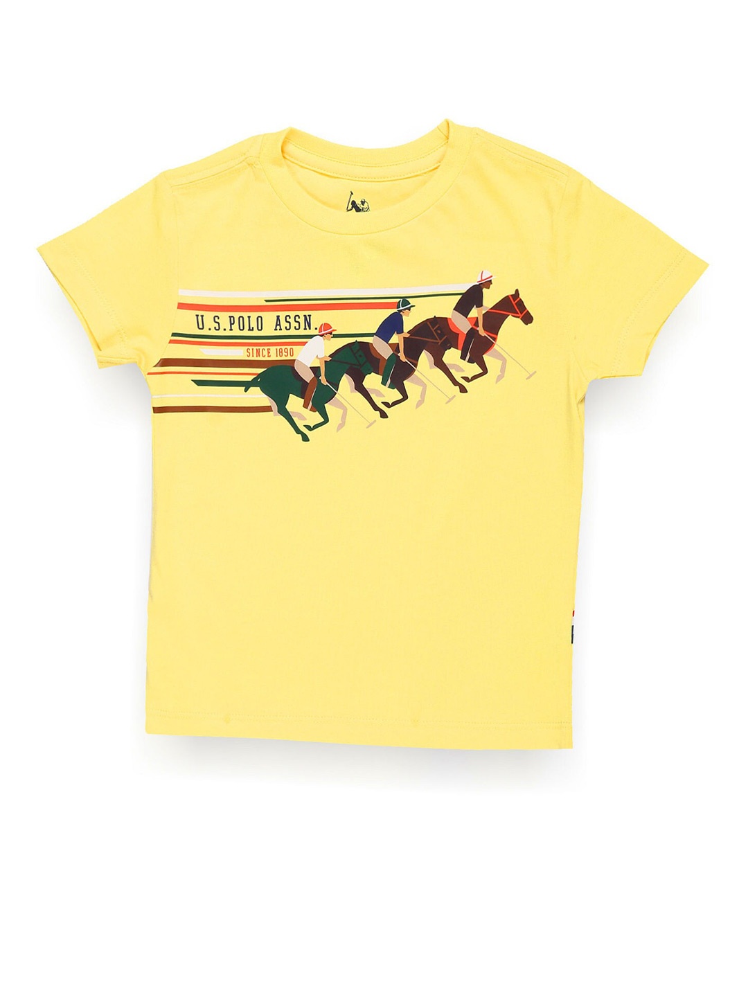 U.S. Polo Assn. Kids Boys Round Neck Short Sleeves Typography Printed Cotton T-shirt, Yellow
U.S. Polo Assn. Kids Boys Round Neck Short Sleeves Typography Printed Cotton T-shirt, Yellow