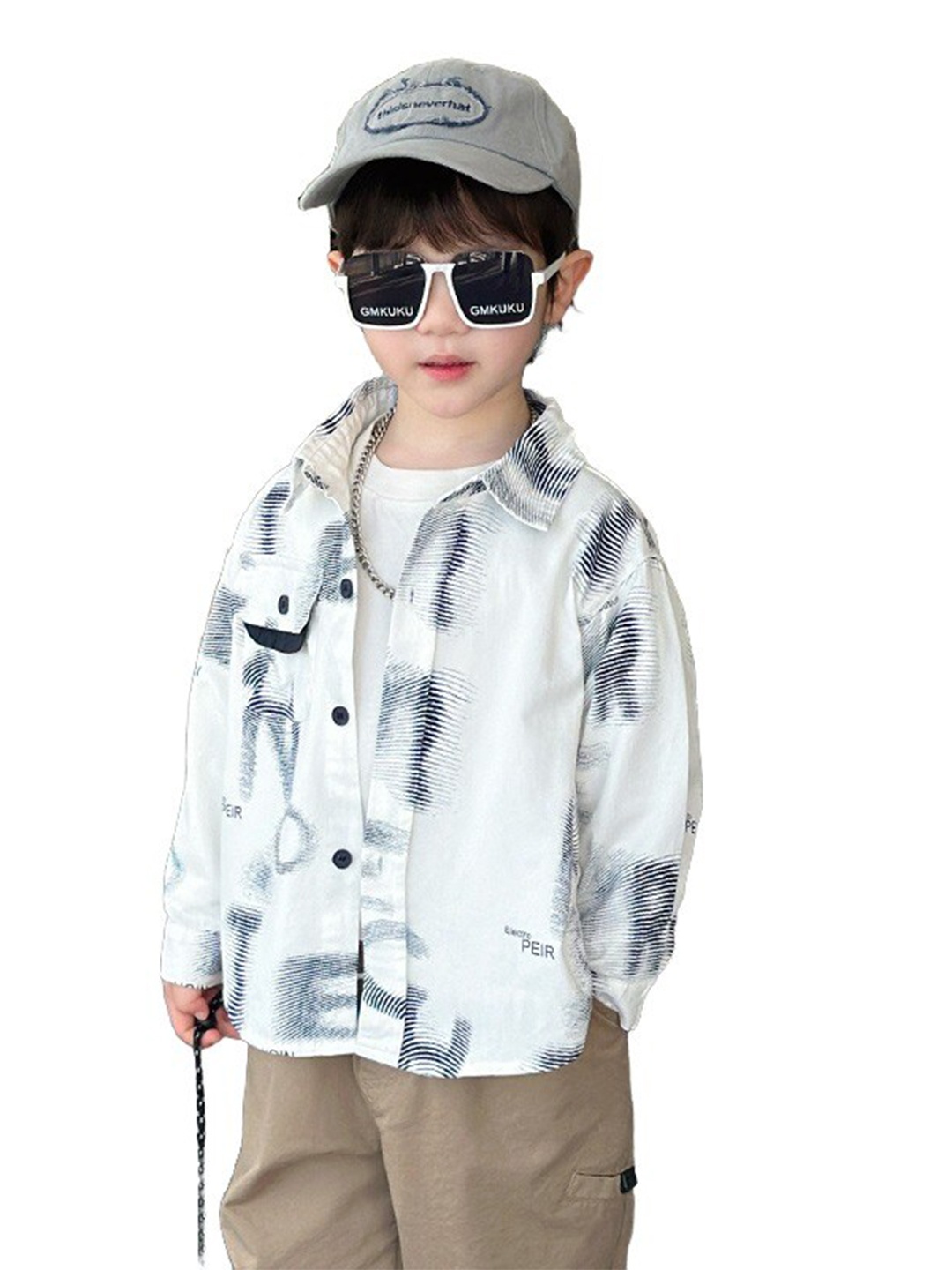 StyleCast x Revolte Boys Graphic Printed Spread Collar Cotton Curved Casual Shirt, White
StyleCast x Revolte Boys Graphic Printed Spread Collar Cotton Curved Casual Shirt, White