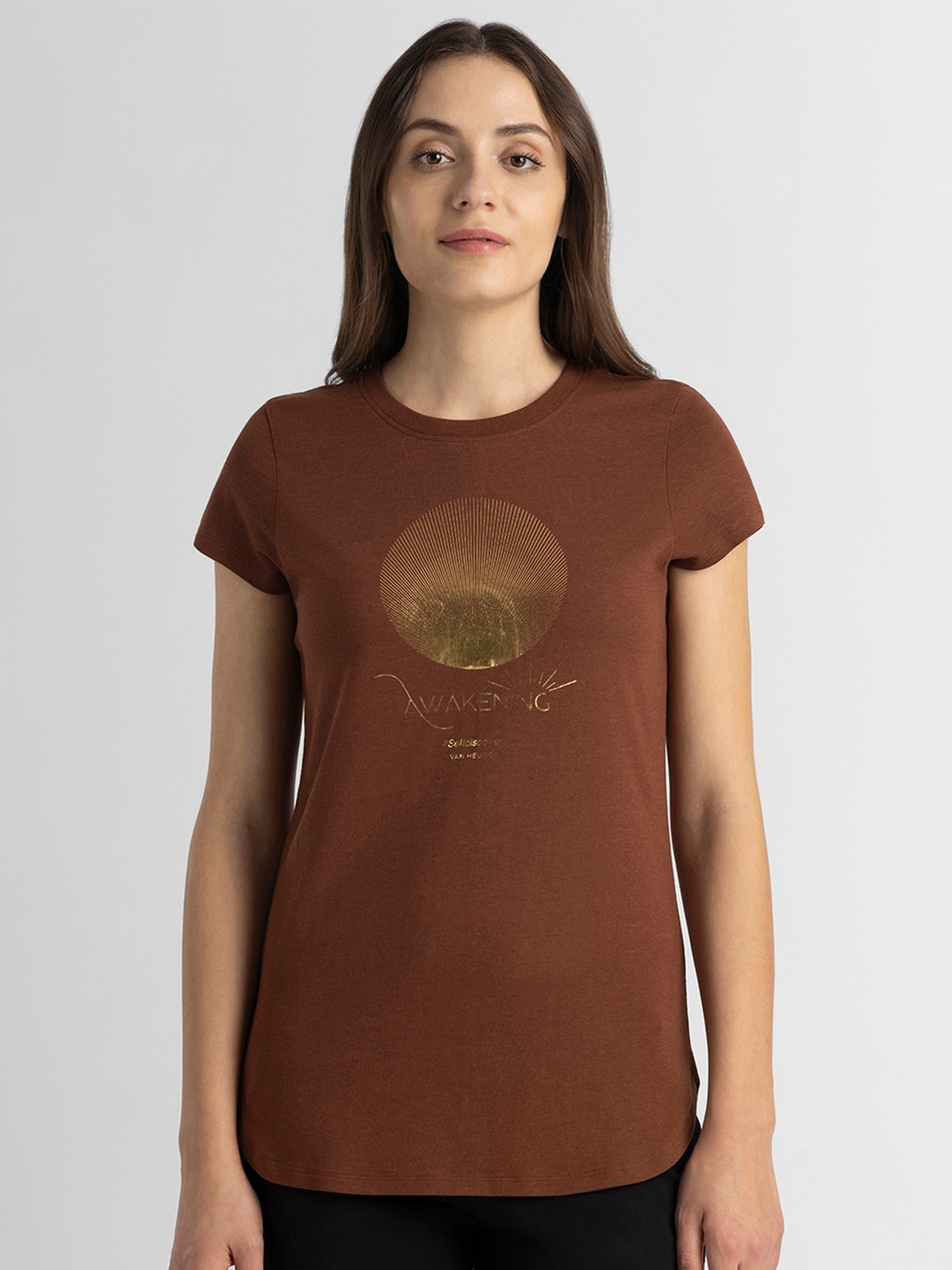 Van Heusen Round Neck Short Sleeves Typography Printed Relaxed Fit Cotton T-shirt, Brown
Van Heusen Round Neck Short Sleeves Typography Printed Relaxed Fit Cotton T-shirt, Brown