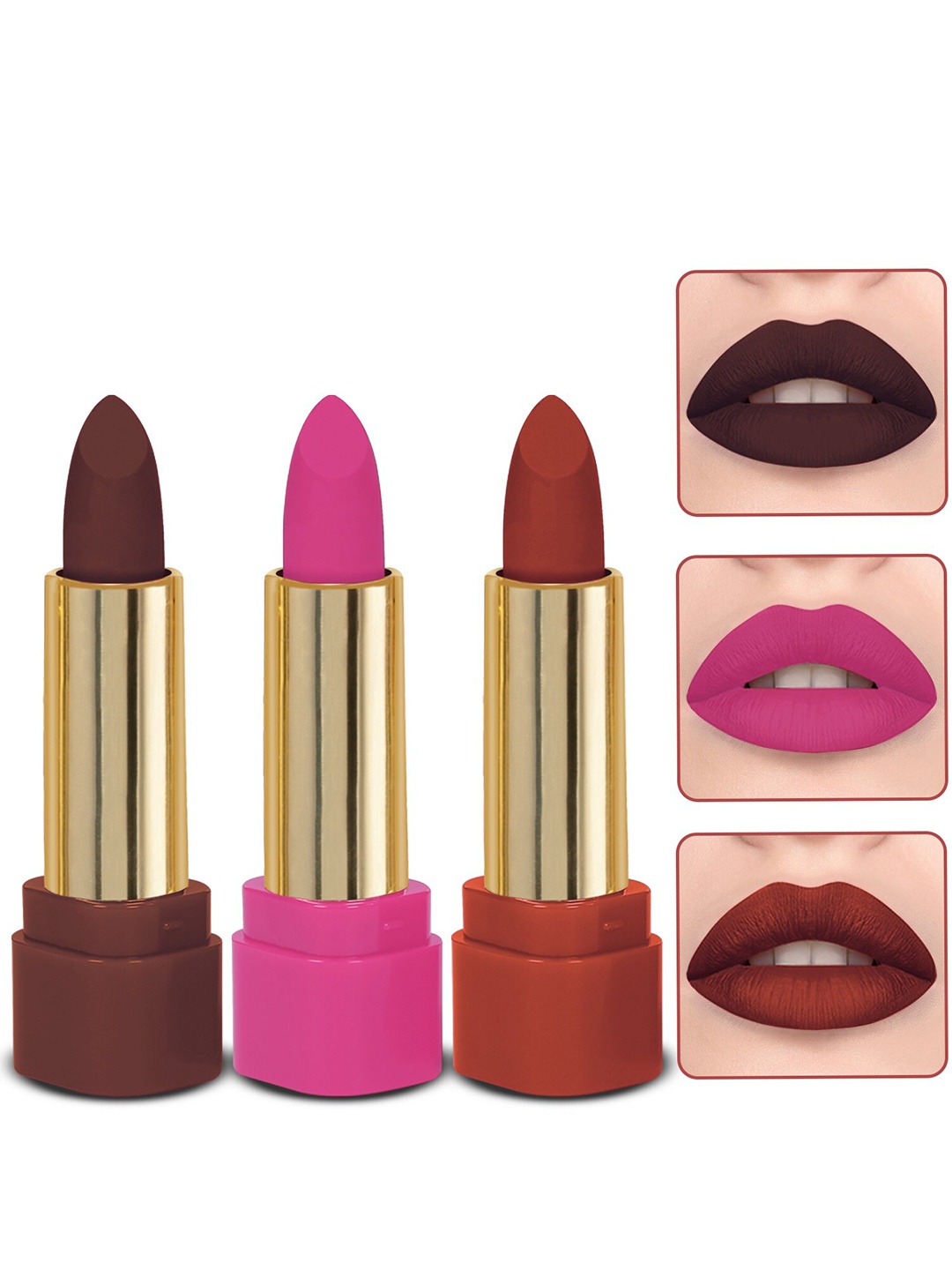 MILAP Set Of 3 Long Wear Waterproof Matte Lipstick - 4.2g Each - 623-608-619, Multi
MILAP Set Of 3 Long Wear Waterproof Matte Lipstick - 4.2g Each - 623-608-619, Multi