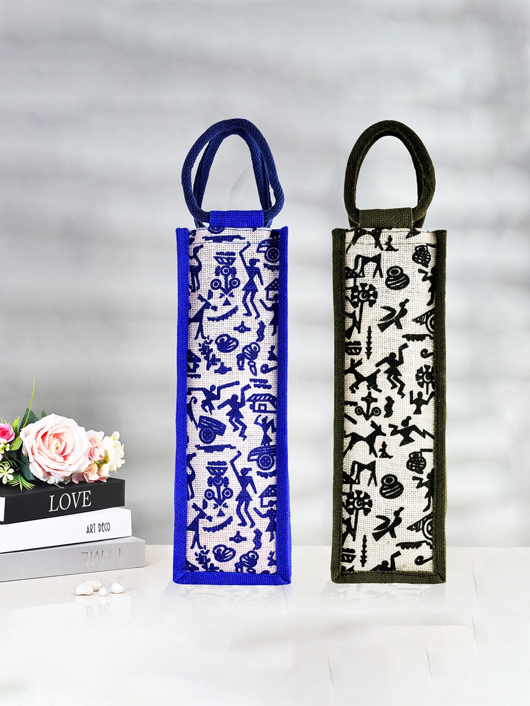 Kuber Industries Set of 2 Warli Printed Eco Friendly Jute Water Bottle Bags, White
Kuber Industries Set of 2 Warli Printed Eco Friendly Jute Water Bottle Bags, White