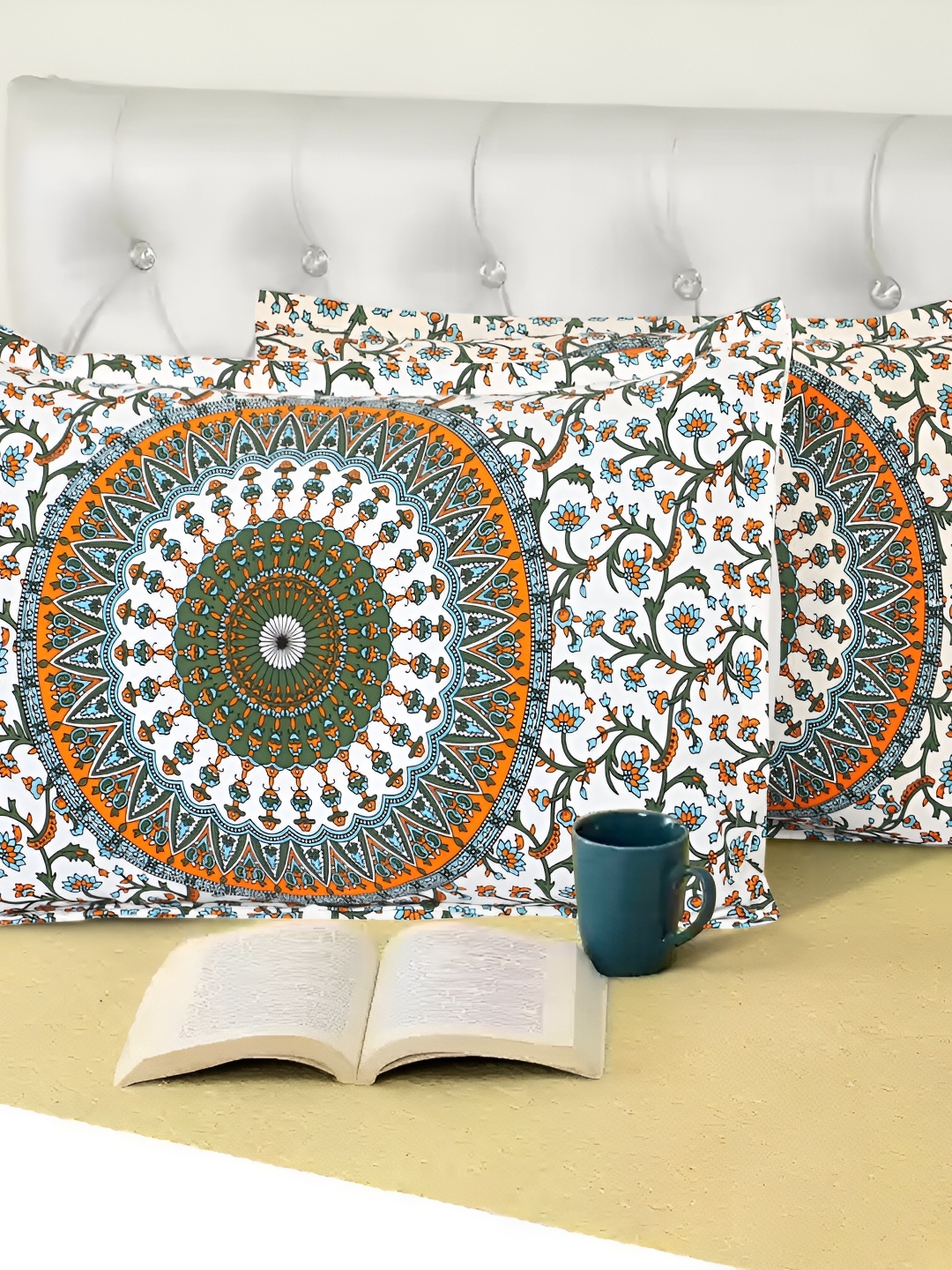 MIYANBAZAZ Orange & White 2 Pieces Self Design Pure Cotton Rectangular Pillow Covers
MIYANBAZAZ Orange & White 2 Pieces Self Design Pure Cotton Rectangular Pillow Covers