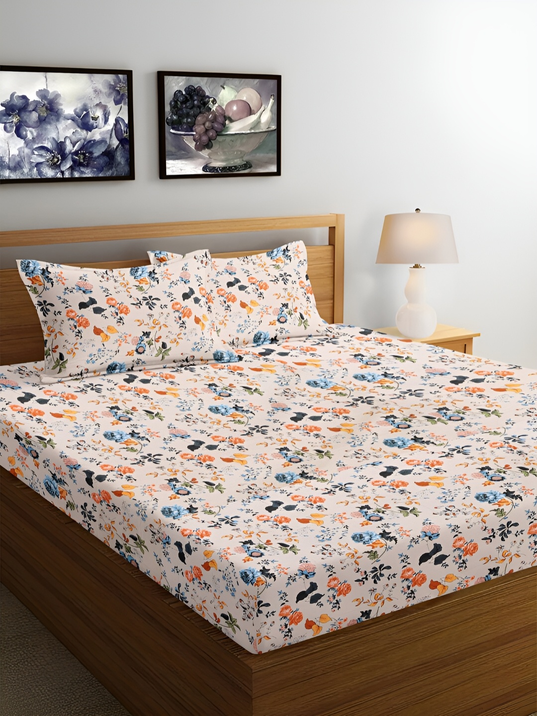 Srijee Decors Tulip Treasure Off White Floral 210 TC Fitted Bedsheet & 2 Pillow Covers
Srijee Decors Tulip Treasure Off White Floral 210 TC Fitted Bedsheet & 2 Pillow Covers