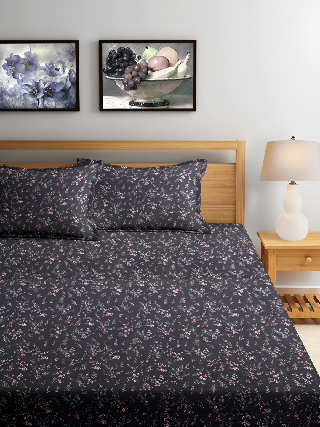 Srijee Decors Tiny Flowers Black Floral 210 TC Fitted Queen Bedsheet & 2 Pillow Covers
Srijee Decors Tiny Flowers Black Floral 210 TC Fitted Queen Bedsheet & 2 Pillow Covers