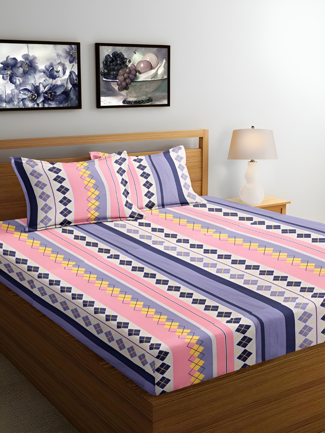 Srijee Decors Mystique Mingle Pink Geometric 210 TC Fitted Queen Bedsheet & Pillow Covers
Srijee Decors Mystique Mingle Pink Geometric 210 TC Fitted Queen Bedsheet & Pillow Covers