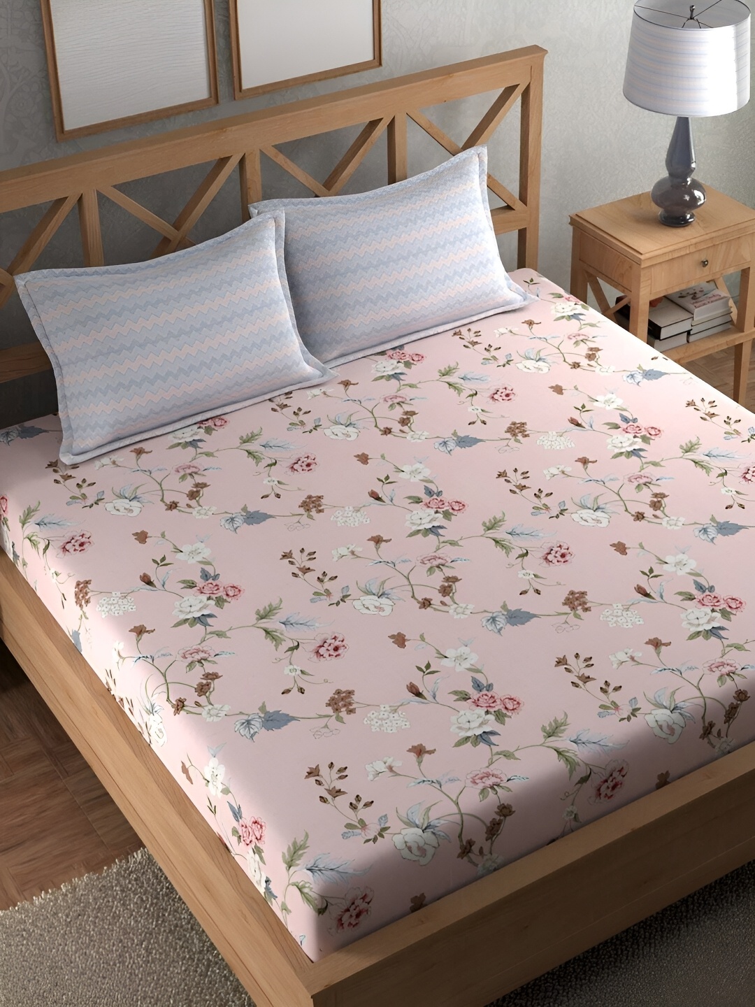 Srijee Decors Pink & White Floral 210 TC Fitted King Bedsheet With 2 Pillow Covers
Srijee Decors Pink & White Floral 210 TC Fitted King Bedsheet With 2 Pillow Covers
