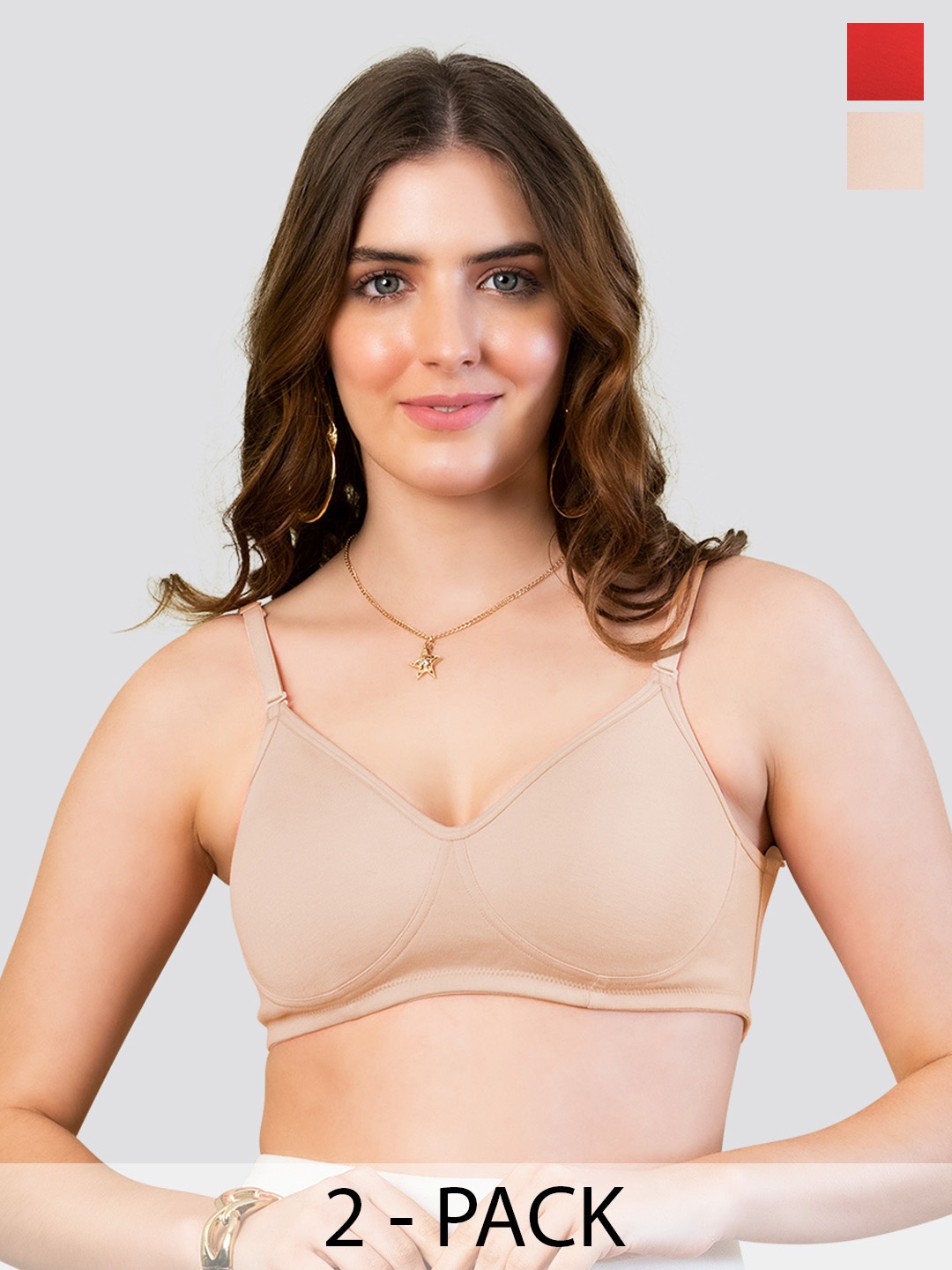 K LINGERIE Pack of 2 Lexi Seamless Cups Fully Adjustable & Transparent Back T-Shirt Bra, Red
K LINGERIE Pack of 2 Lexi Seamless Cups Fully Adjustable & Transparent Back T-Shirt Bra, Red