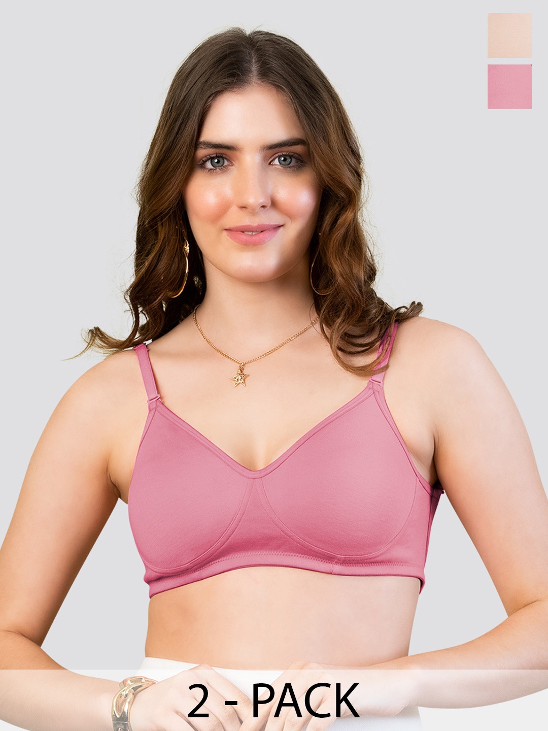 K LINGERIE Pack of 2 Lexi Seamless Cups Fully Adjustable & Transparent Back T-Shirt Bra, Pink
K LINGERIE Pack of 2 Lexi Seamless Cups Fully Adjustable & Transparent Back T-Shirt Bra, Pink
