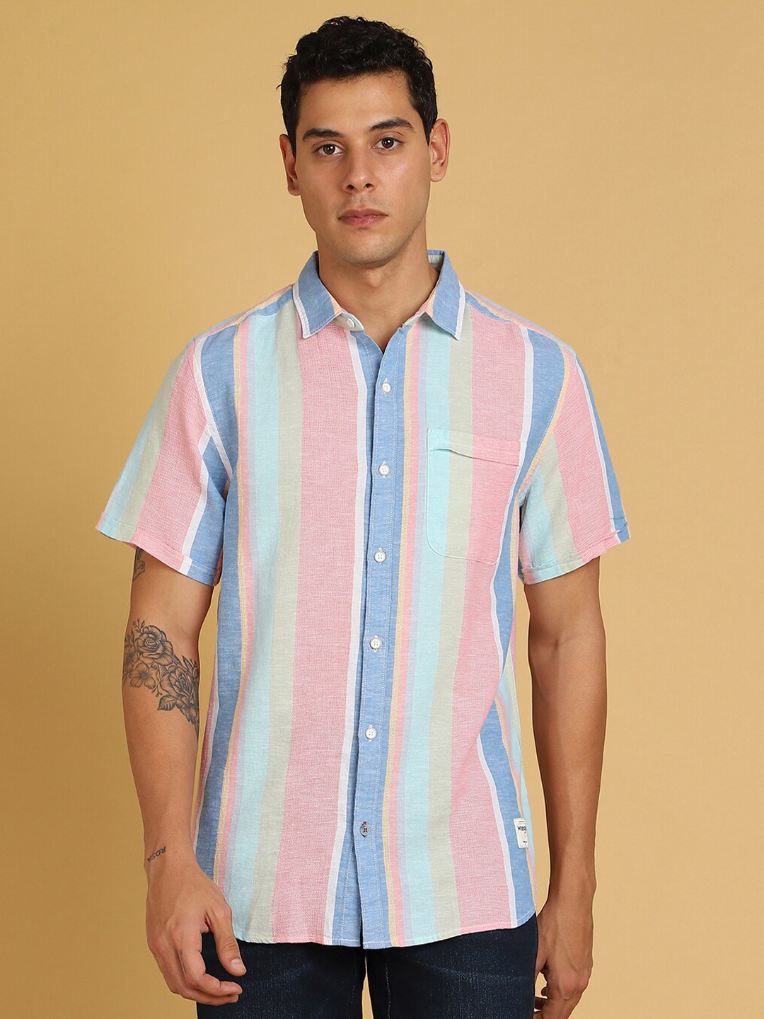 Wrangler Standard Striped Spread Collar Short Sleeves Regular Fit Casual Shirt, Blue
Wrangler Standard Striped Spread Collar Short Sleeves Regular Fit Casual Shirt, Blue