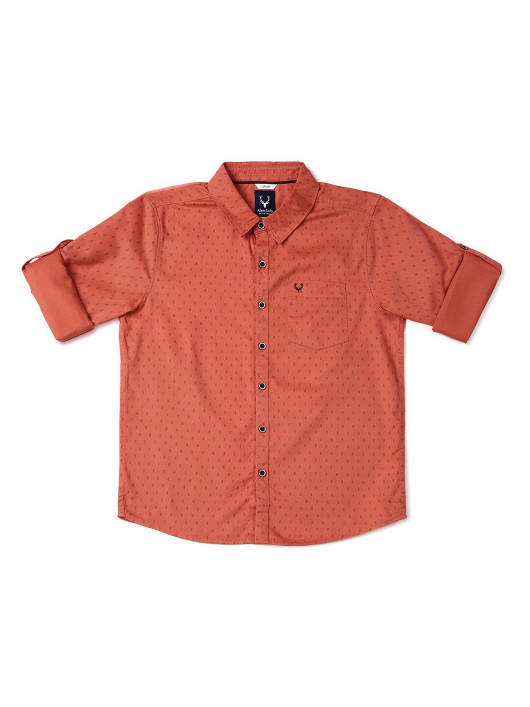 Allen Solly Junior Boys Micro Ditsy Printed Roll-Up Sleeves Slim Fit Cotton Casual Shirt, Orange
Allen Solly Junior Boys Micro Ditsy Printed Roll-Up Sleeves Slim Fit Cotton Casual Shirt, Orange