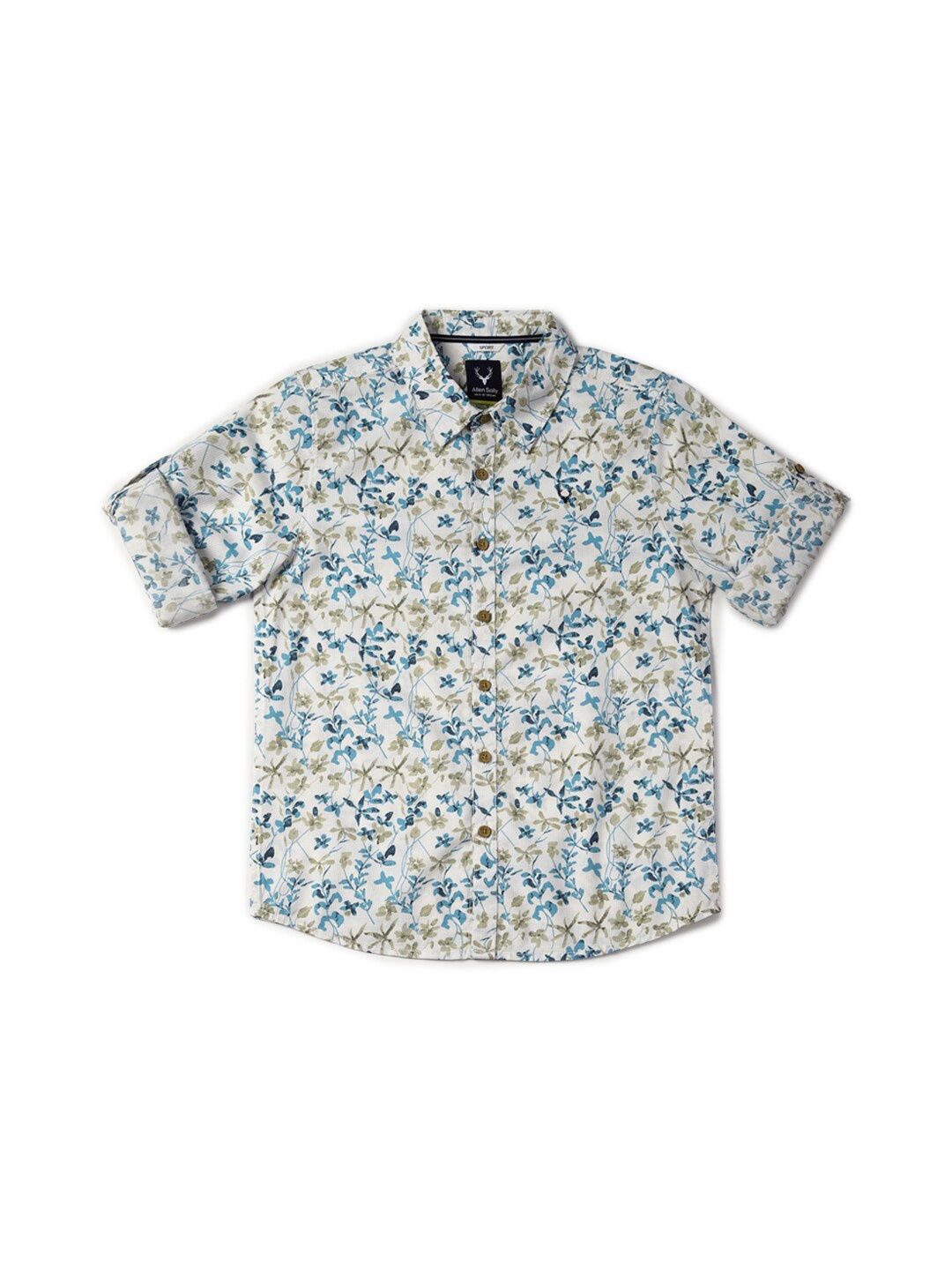 Allen Solly Junior Boys Slim Fit Floral Printed Spread Collar Long Sleeves Cotton Shirt, Green
Allen Solly Junior Boys Slim Fit Floral Printed Spread Collar Long Sleeves Cotton Shirt, Green