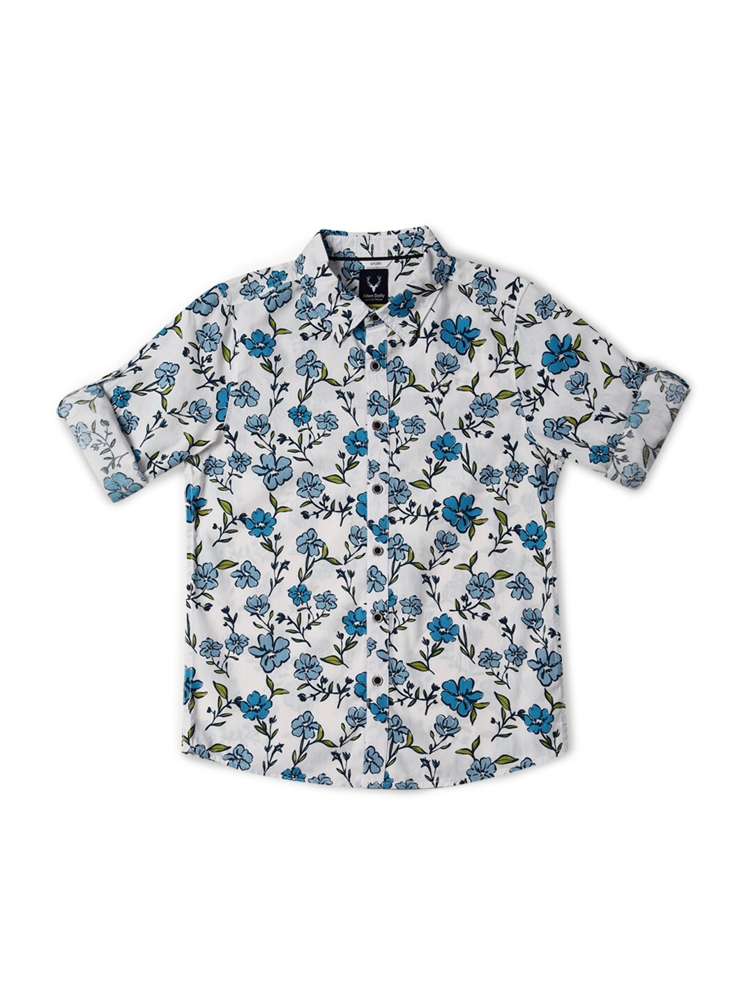 Allen Solly Junior Boys Slim Fit Floral Printed Spread Collar Roll-Up Sleeves Shirt, White
Allen Solly Junior Boys Slim Fit Floral Printed Spread Collar Roll-Up Sleeves Shirt, White