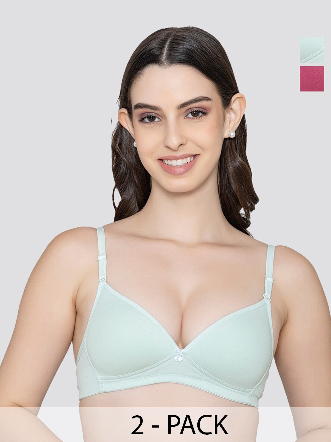 K LINGERIE Pack of 2 Orchid Plunge Neck Soft Padded Detachable Straps Low Back Bra, Green
K LINGERIE Pack of 2 Orchid Plunge Neck Soft Padded Detachable Straps Low Back Bra, Green