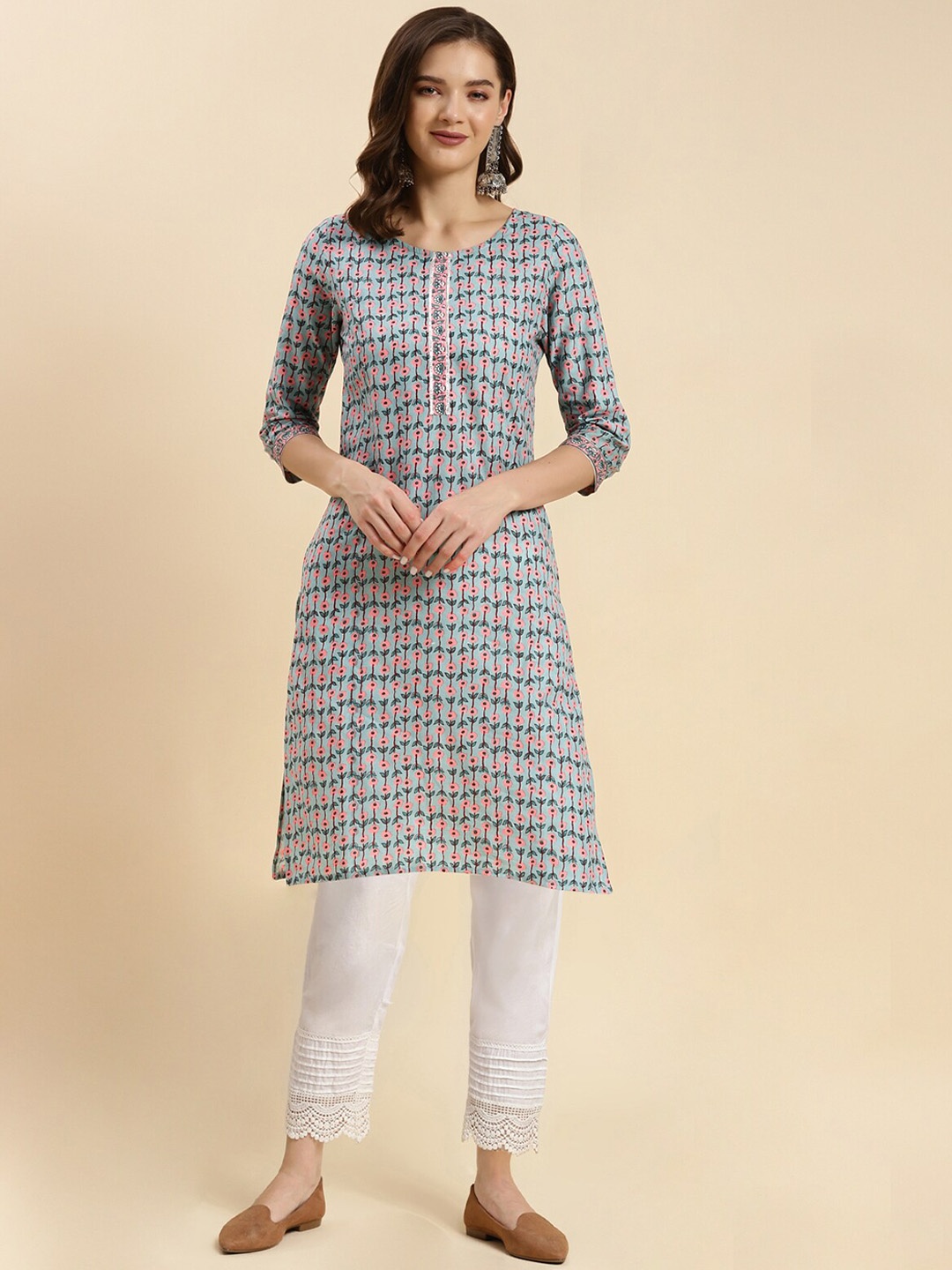 Rangita Ethnic Motifs Printed Regular Gotta Patti Pure Cotton Kurta With Trouser, Sea green
Rangita Ethnic Motifs Printed Regular Gotta Patti Pure Cotton Kurta With Trouser, Sea green