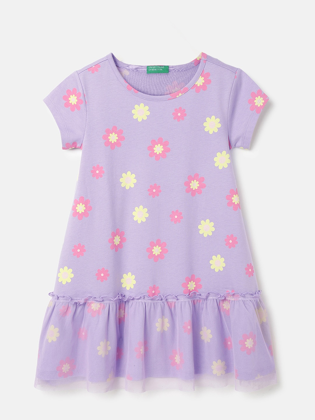 United Colors of Benetton Girls Floral Printed Tiered Pure Cotton Drop-Waist Dress, Purple
United Colors of Benetton Girls Floral Printed Tiered Pure Cotton Drop-Waist Dress, Purple