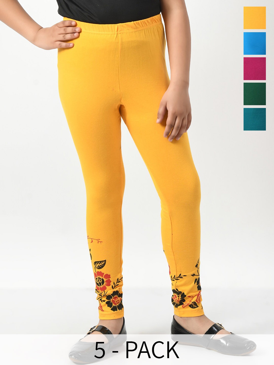 BAESD Girls Pack Of 5 Printed Hem Skin-Friendly Cotton Churidar-Length Leggings, Green
BAESD Girls Pack Of 5 Printed Hem Skin-Friendly Cotton Churidar-Length Leggings, Green