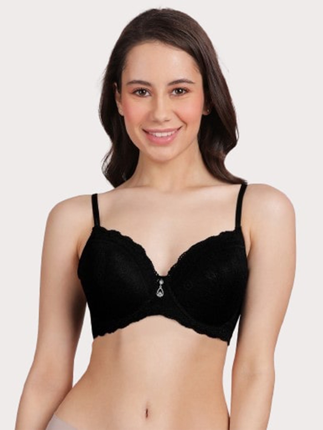 Susie Floral Lace Medium Coverage Lightly Padded Balconette Bra With All Day Comfort, Black
Susie Floral Lace Medium Coverage Lightly Padded Balconette Bra With All Day Comfort, Black